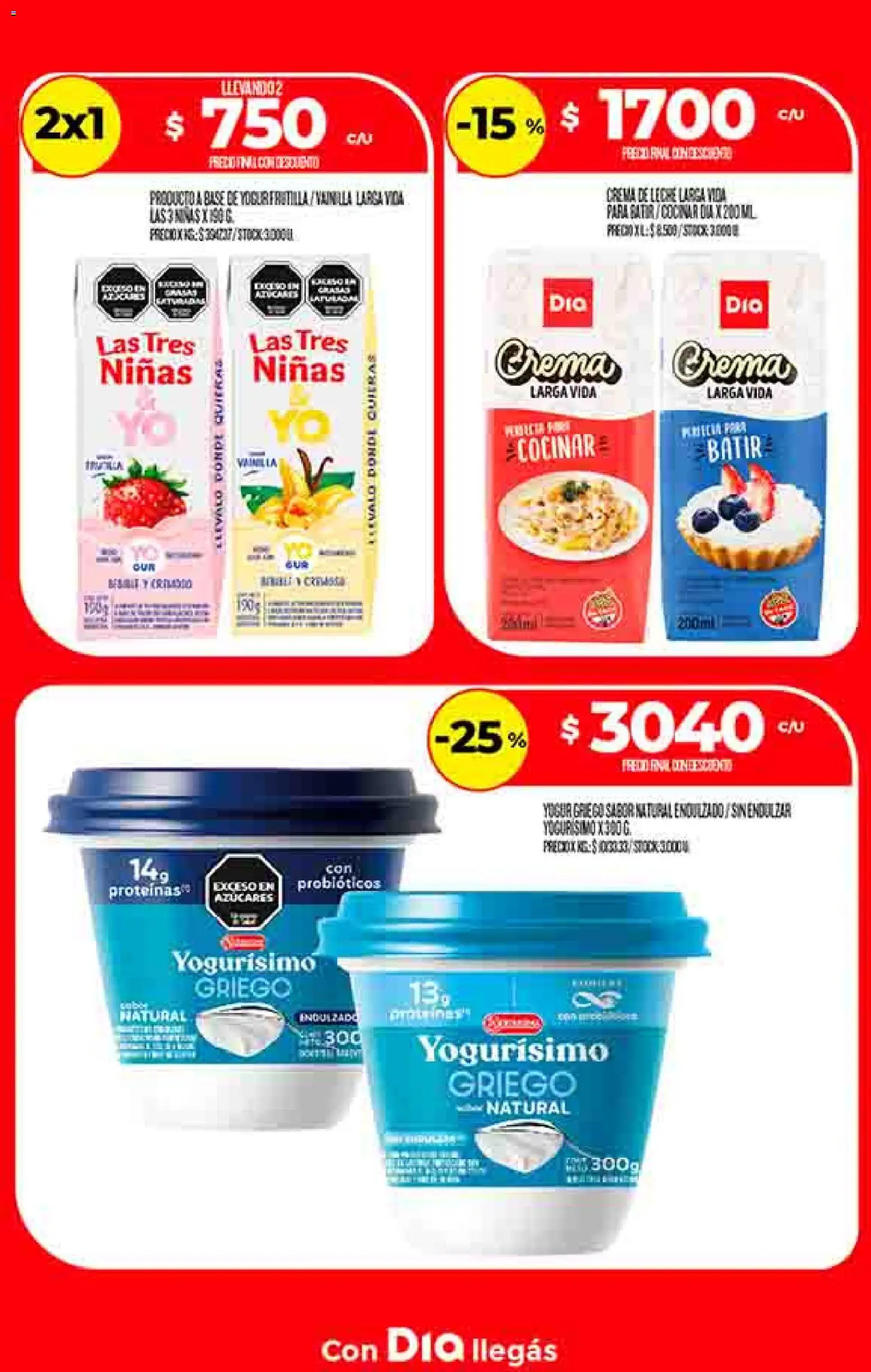 Supermercado DIA Ofertas │ válido desde el 02.01.2026 | Página: 10 | Productos: Crema de leche, Leche, Yogur, Crema