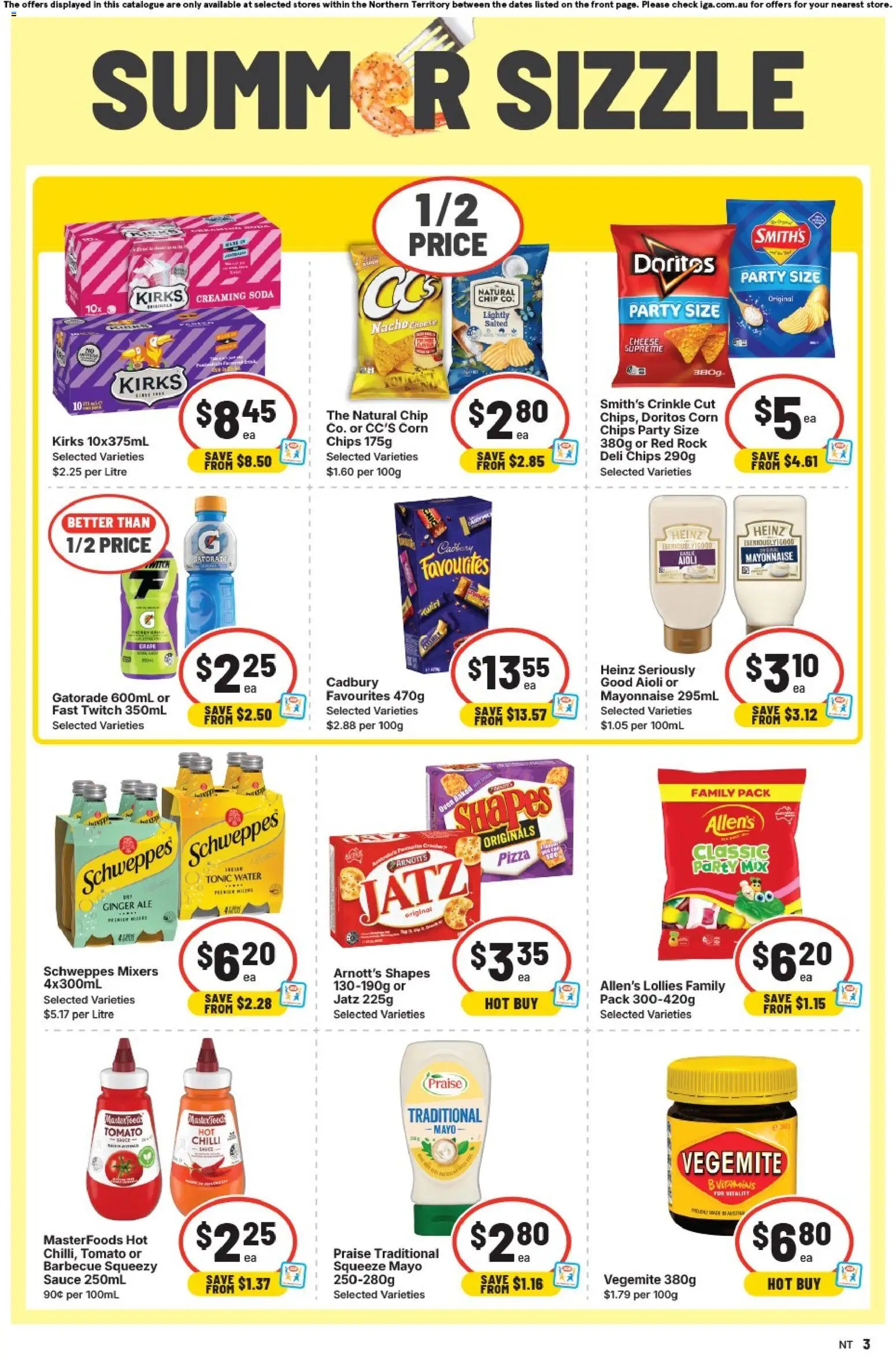 IGA catalogue - valid from 21.01.2026 | Page: 3 | Products: Cheese, Lollies, Mayonnaise, Sauce