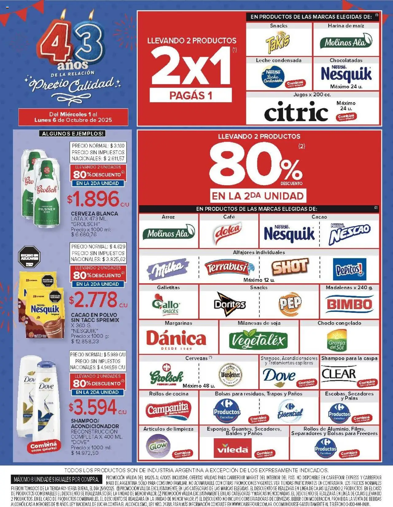 Carrefour - Ofertas - Catamarca │ válido desde el 01.10.2025 | Página: 38 | Productos: Harina, Acondicionador, Cerveza, Arroz