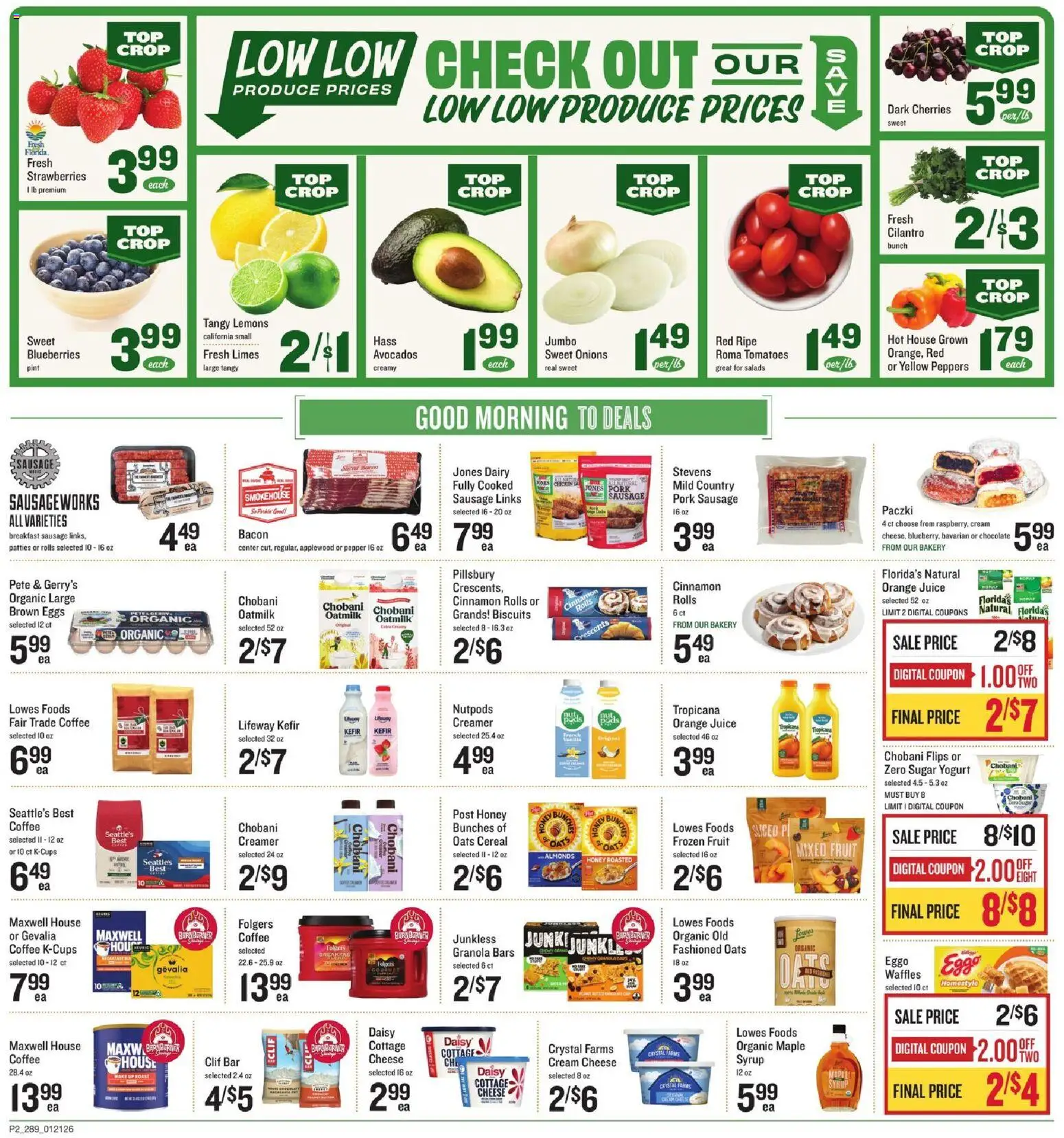 Lowes Foods Weekly Ad - GA - valid from 21.01.2026 | Page: 2 | Products: Cherries, Peppers, Yogurt, Sugar