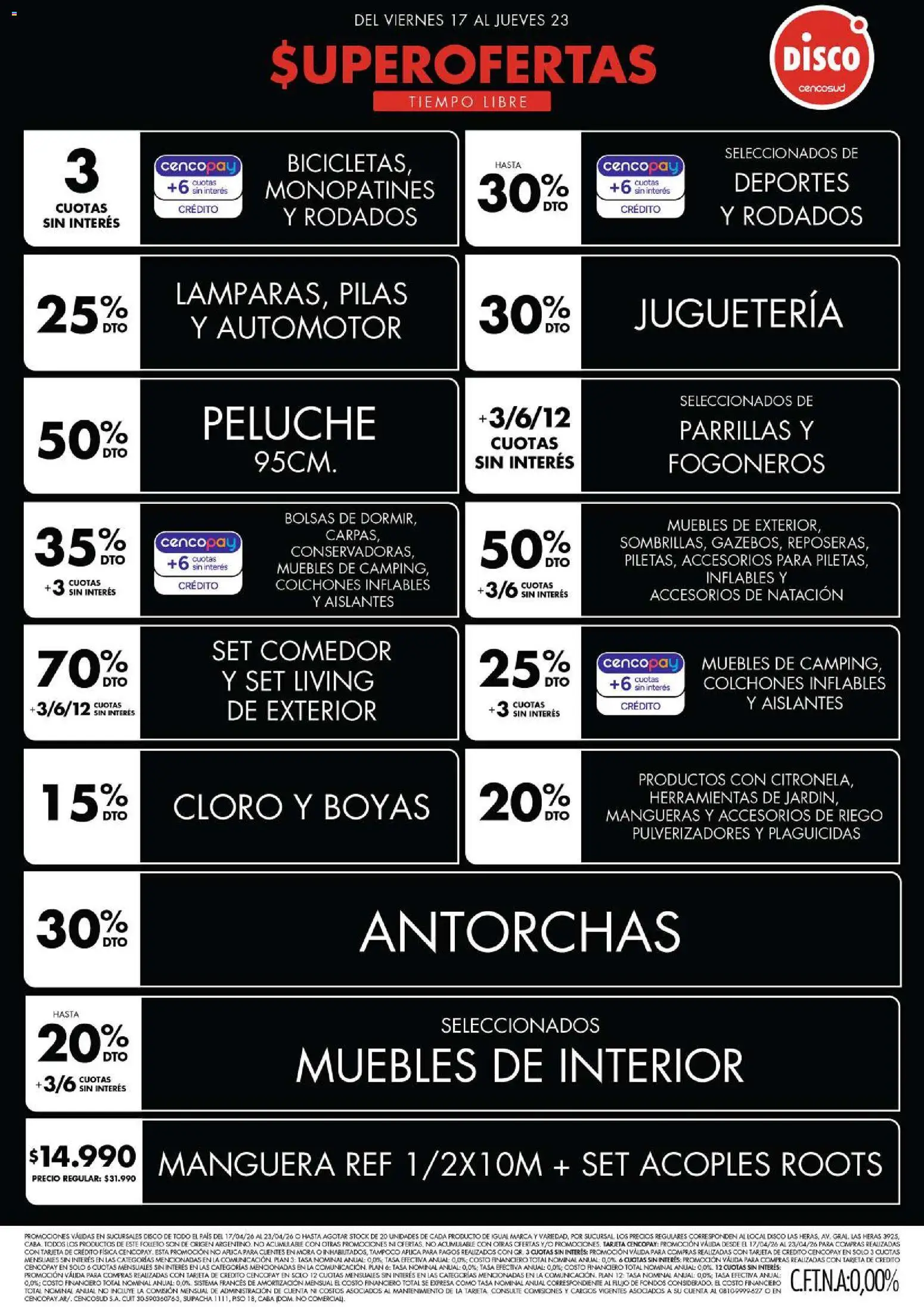 Disco - Ofertas | Electro, T. Libre y más │ válido desde el 16.04.2026 | Página: 4 | Productos: Disco, Pilas, Manguera