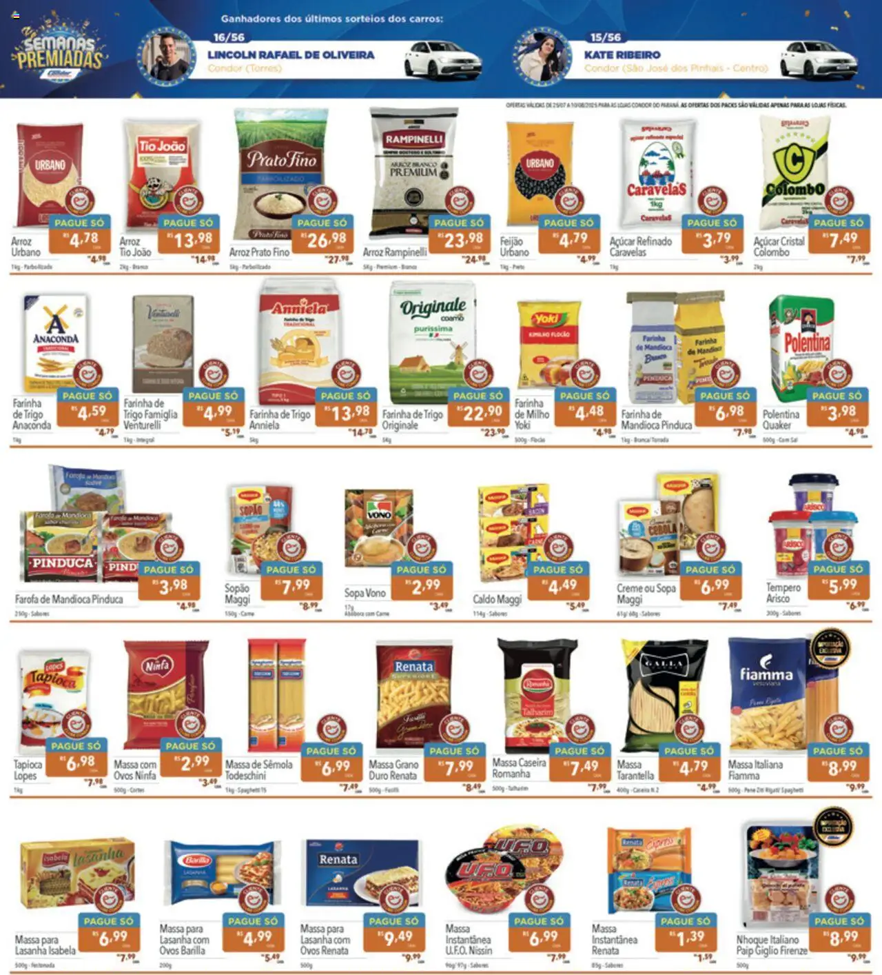 Supermercados Condor Folheto - válido de 25.07.2025 | Página: 4 | Produtos: Cebola, Tapioca, Massa, Sal