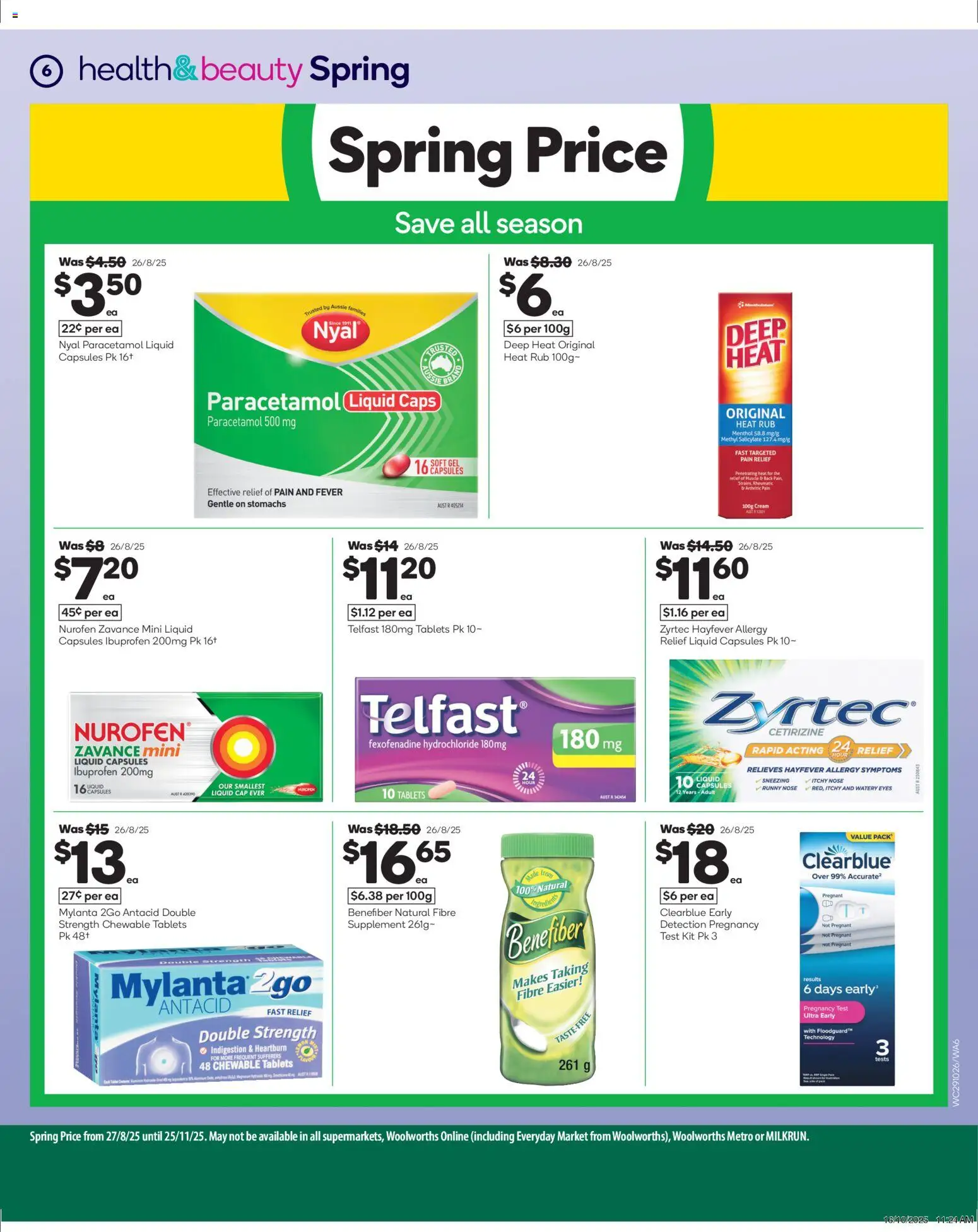 Woolworths catalogue - valid from 29.10.2025 | Page: 7 | Products: Cap, Runny nose, Tablets, Allergy