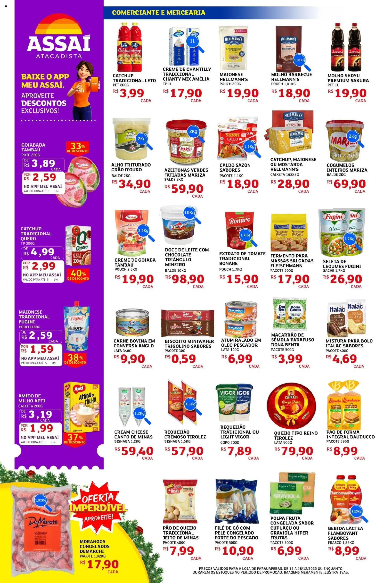 Assaí Atacadista Folheto - válido de 15.12.2025 | Página: 2 | Produtos: Óleo, Pão, Atum, Pão de queijo