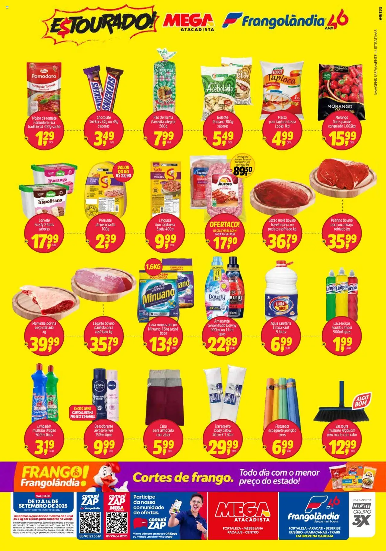 Frangolândia Folheto - válido de 12.09.2025 | Página: 2 | Produtos: Travesseiro, Tapioca, Sorvete, Cabo