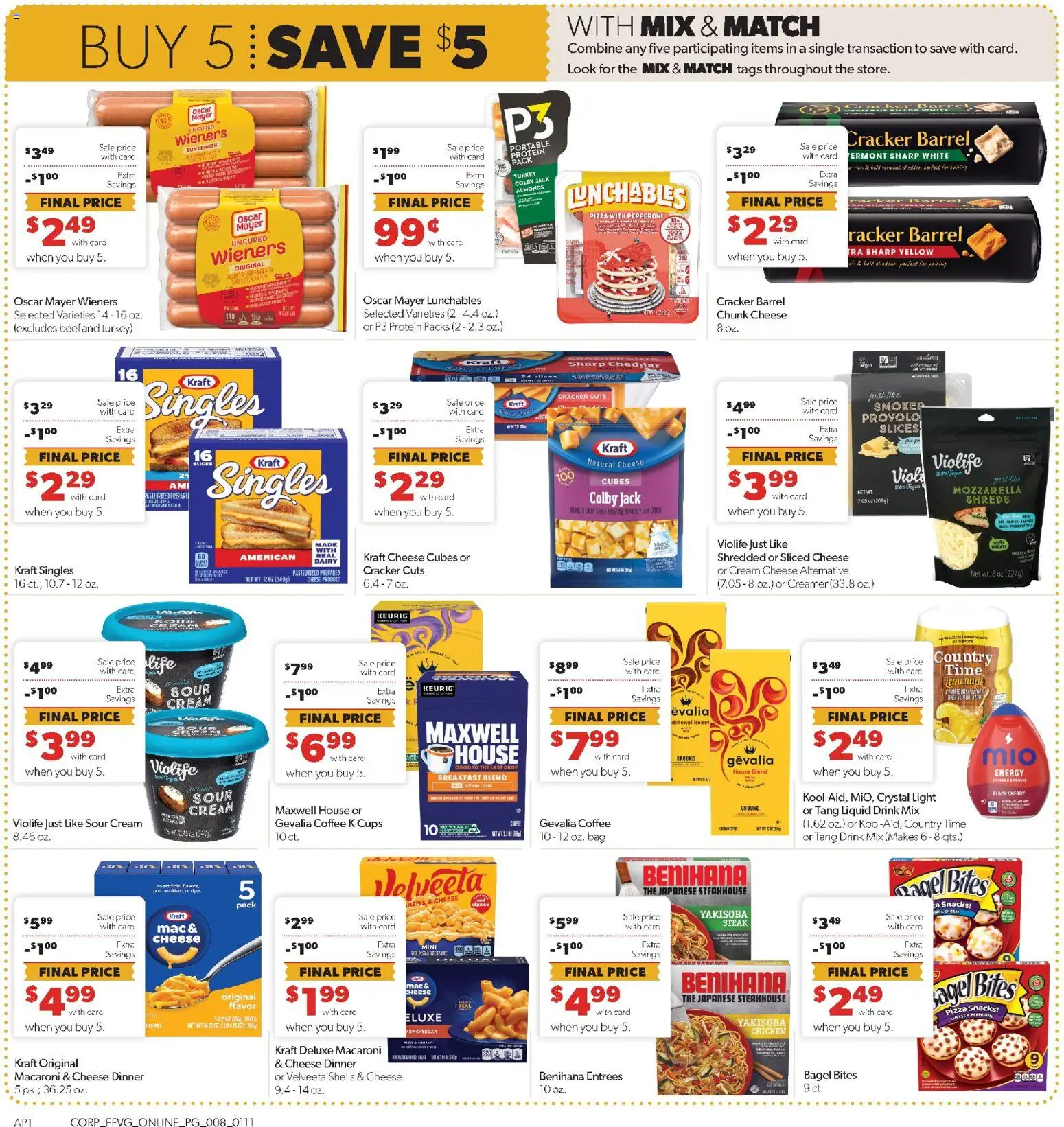 Family Fare Weekly Ad - MI - valid from 11.01.2026 | Page: 5 | Products: Cheese, Coffee, Cream, Bag