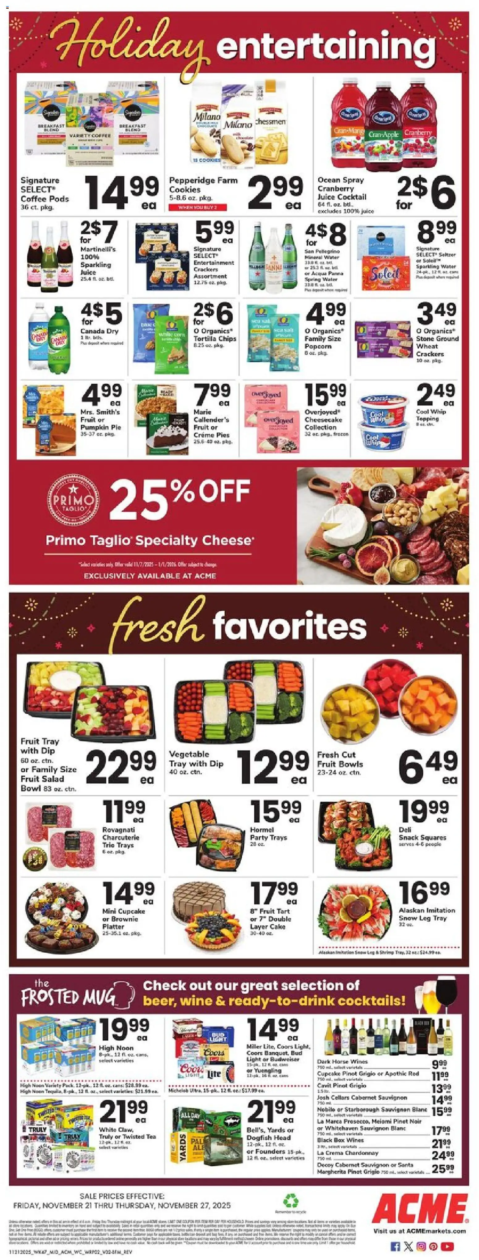 Acme Weekly Ad - PA - valid from 21.11.2025 | Page: 2 | Products: Wine, Tea, Pumpkin, Cheesecake