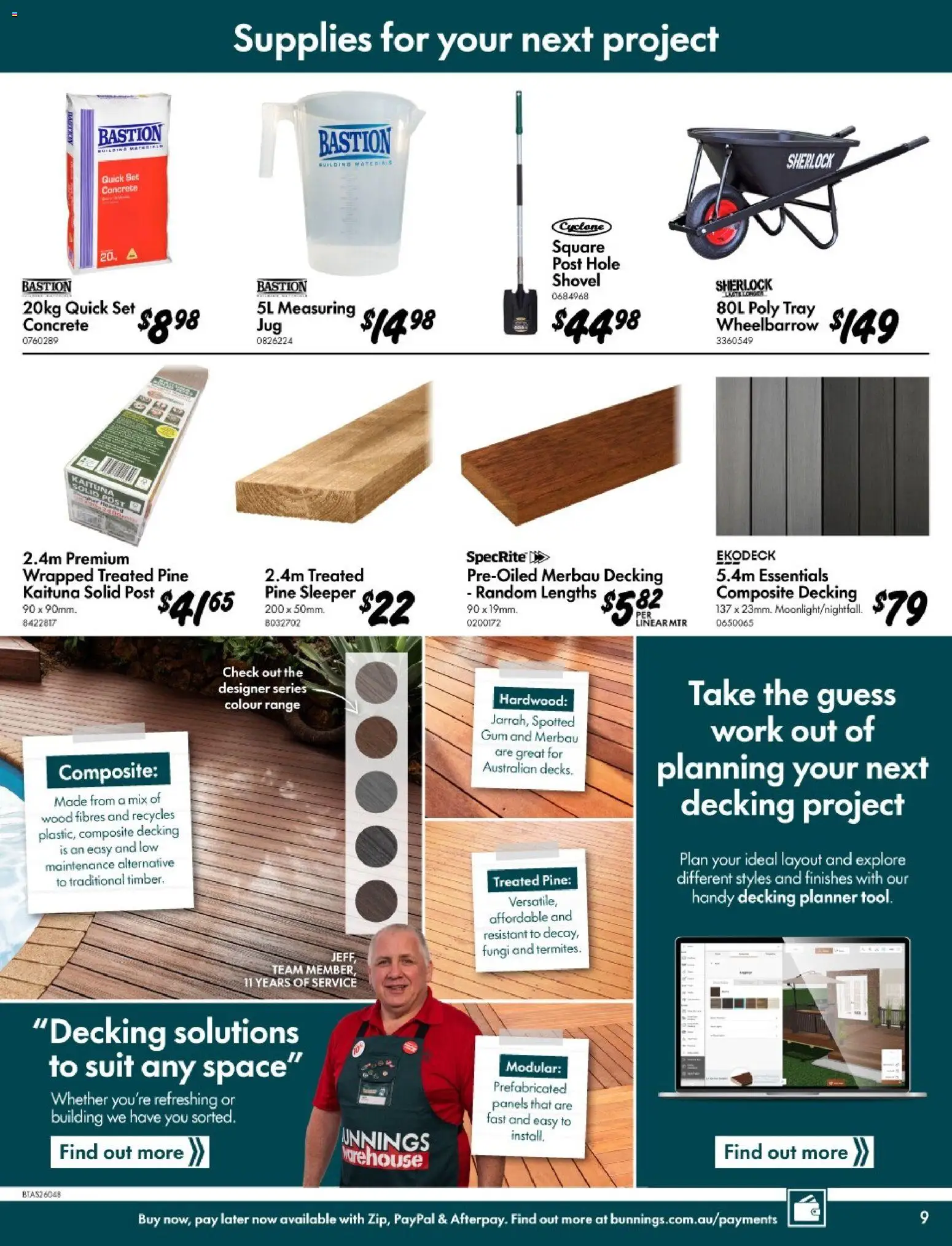 Bunnings Warehouse catalogue - valid from 11.03.2026 | Page: 9 | Products: Shovel, Gum, Wood, Decking