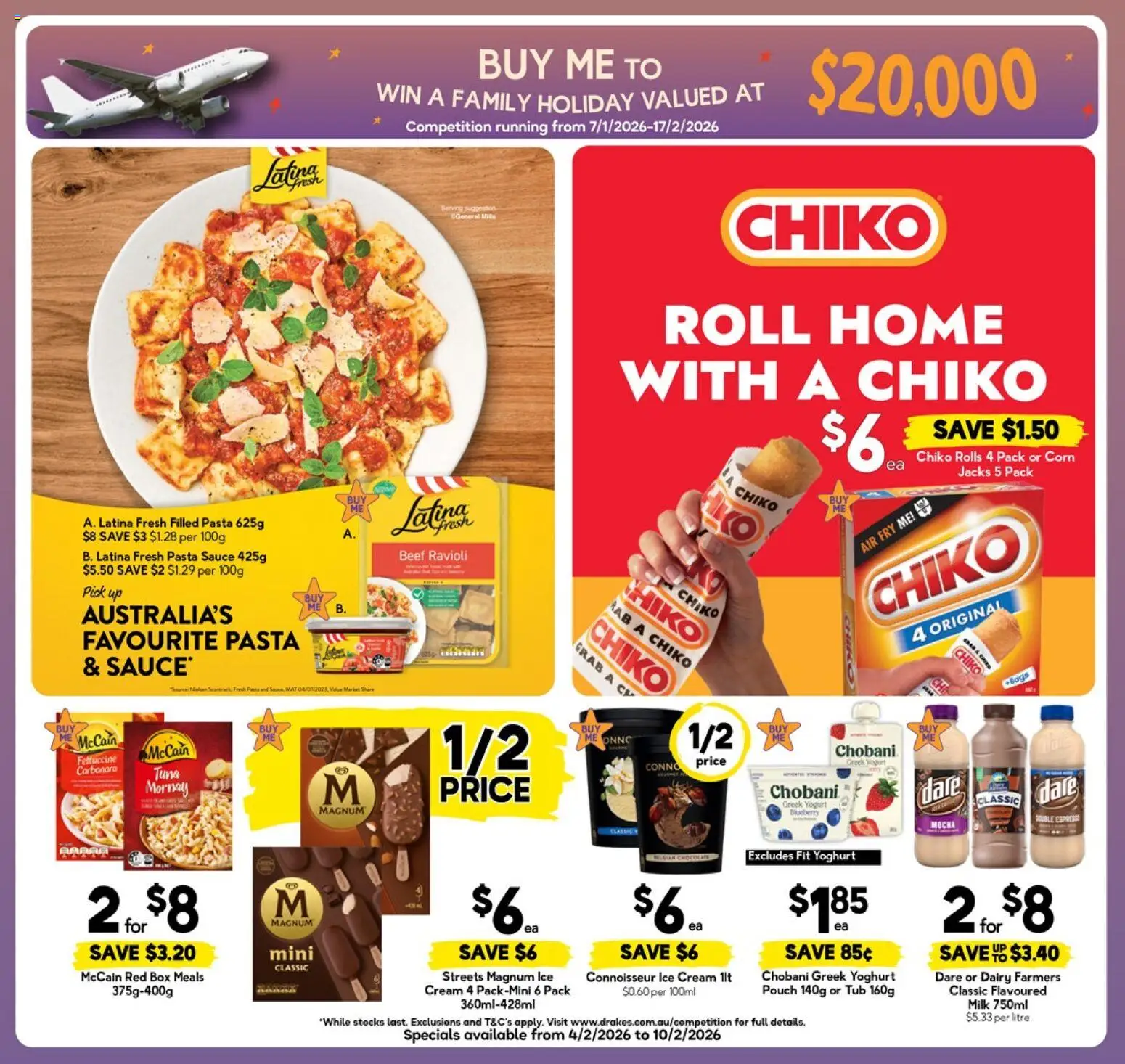 Drakes catalogue - valid from 04.02.2026 | Page: 3 | Products: Milk, Dairy, Beef, Ice cream