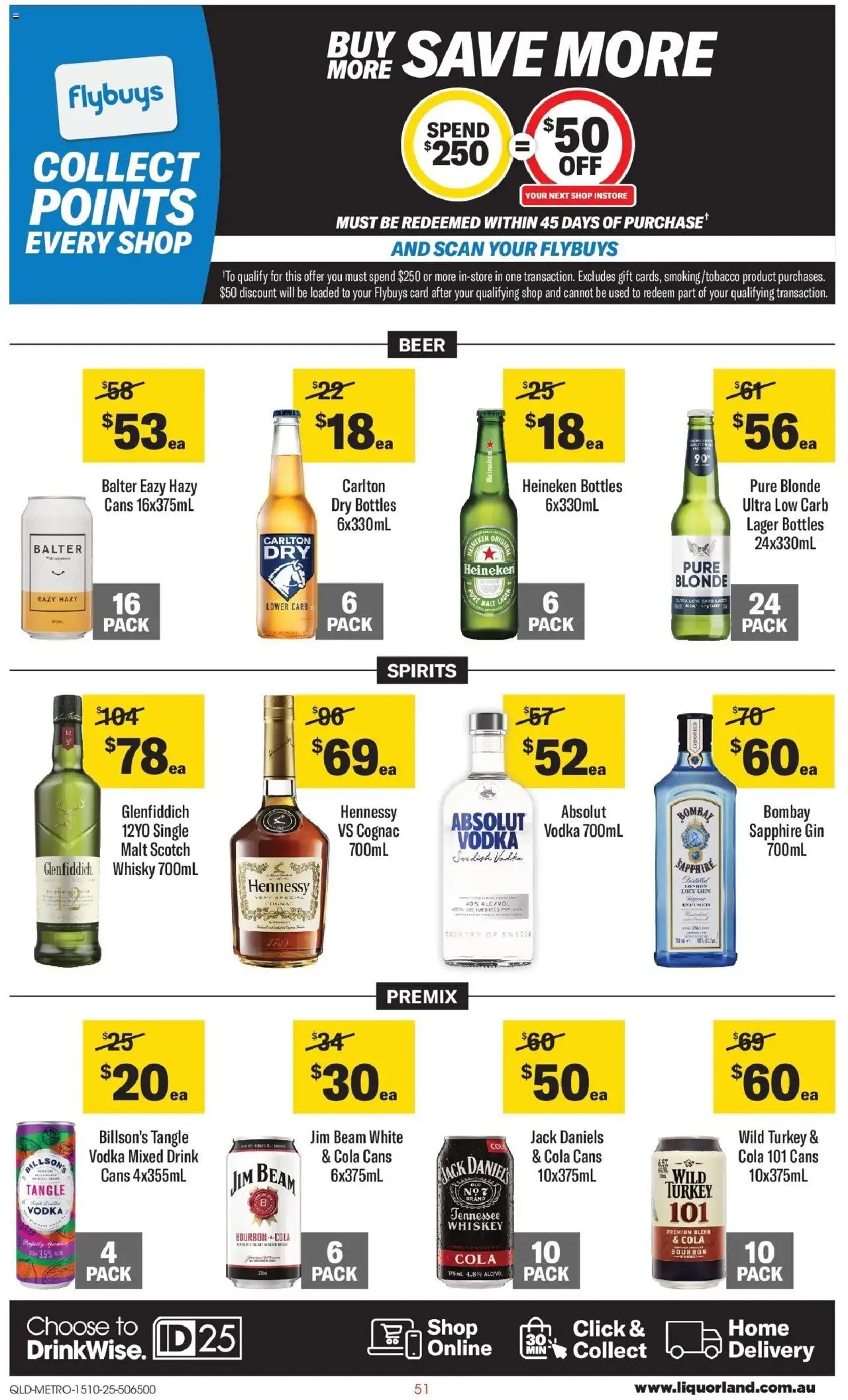 Coles catalogue - valid from 15.10.2025 | Page: 51 | Products: Beer, Bourbon, Gin, Turkey