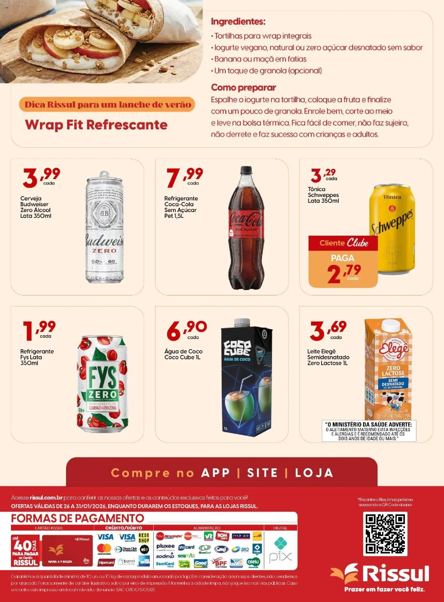 Rissul Folheto - válido de 26.01.2026 | Página: 4 | Produtos: Guaraná, Leite, Cerveja, Açúcar