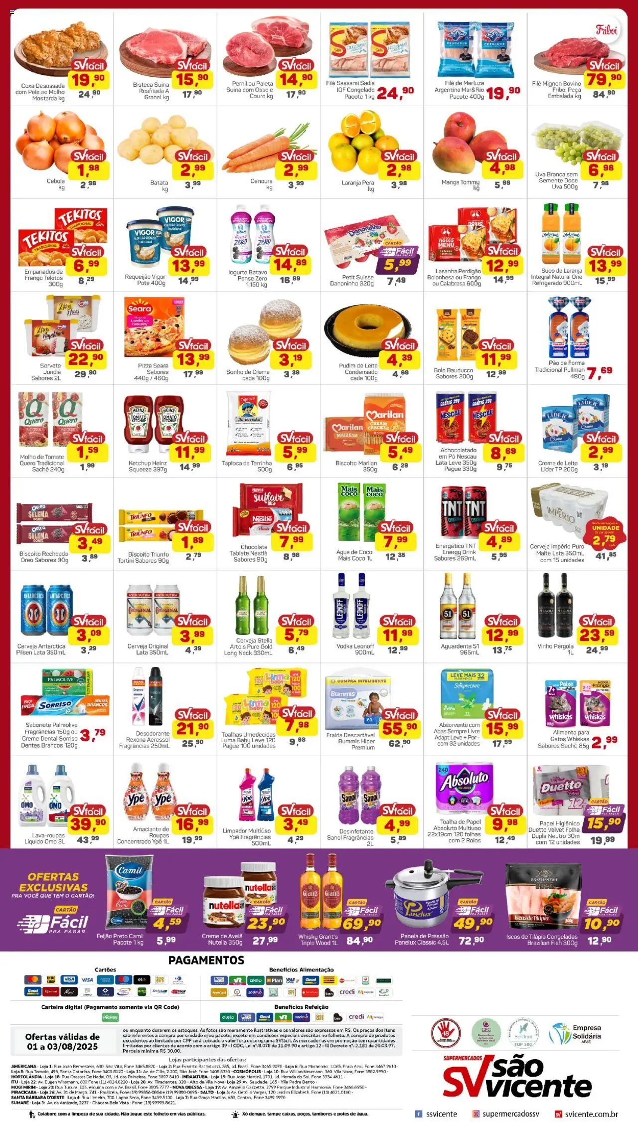 Supermercados São Vicente Folheto - válido de 01.08.2025 | Página: 2 | Produtos: Pera, Energético, Vinho, Avelã