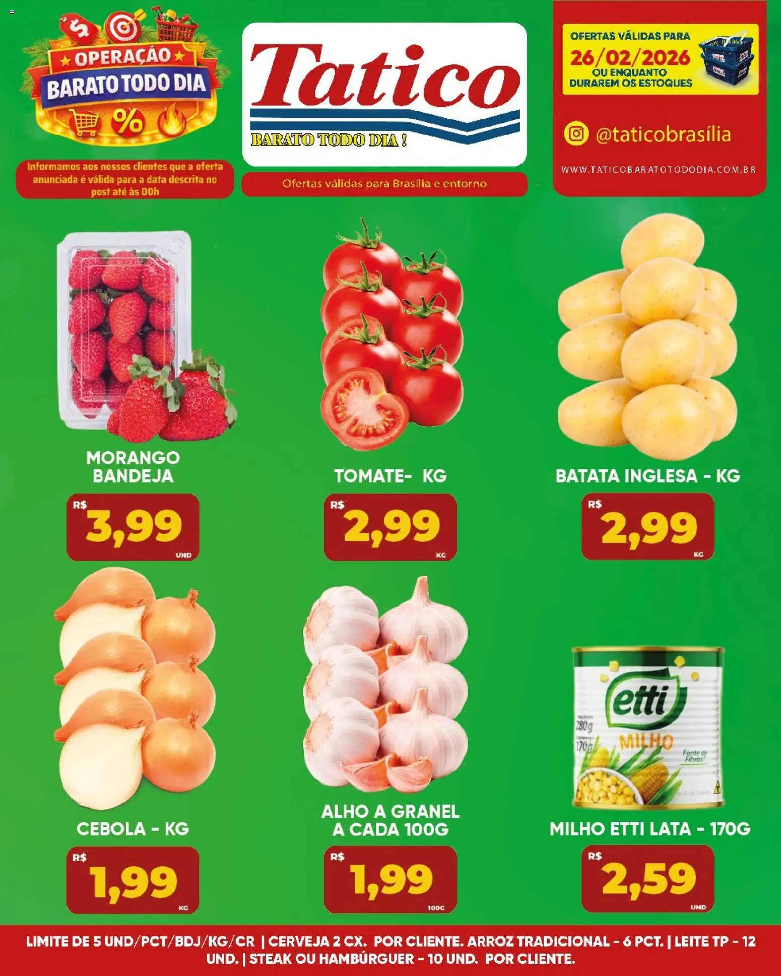 Tatico Folheto - válido de 26.02.2026 | Página: 18 | Produtos: Cebola, Cerveja, Hambúrguer, Batata