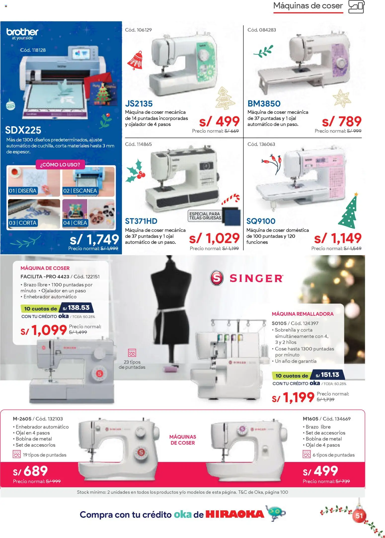 Catálogo Hiraoka válido desde 06.12.2025 | Página: 51 | Productos: Máquina de coser
