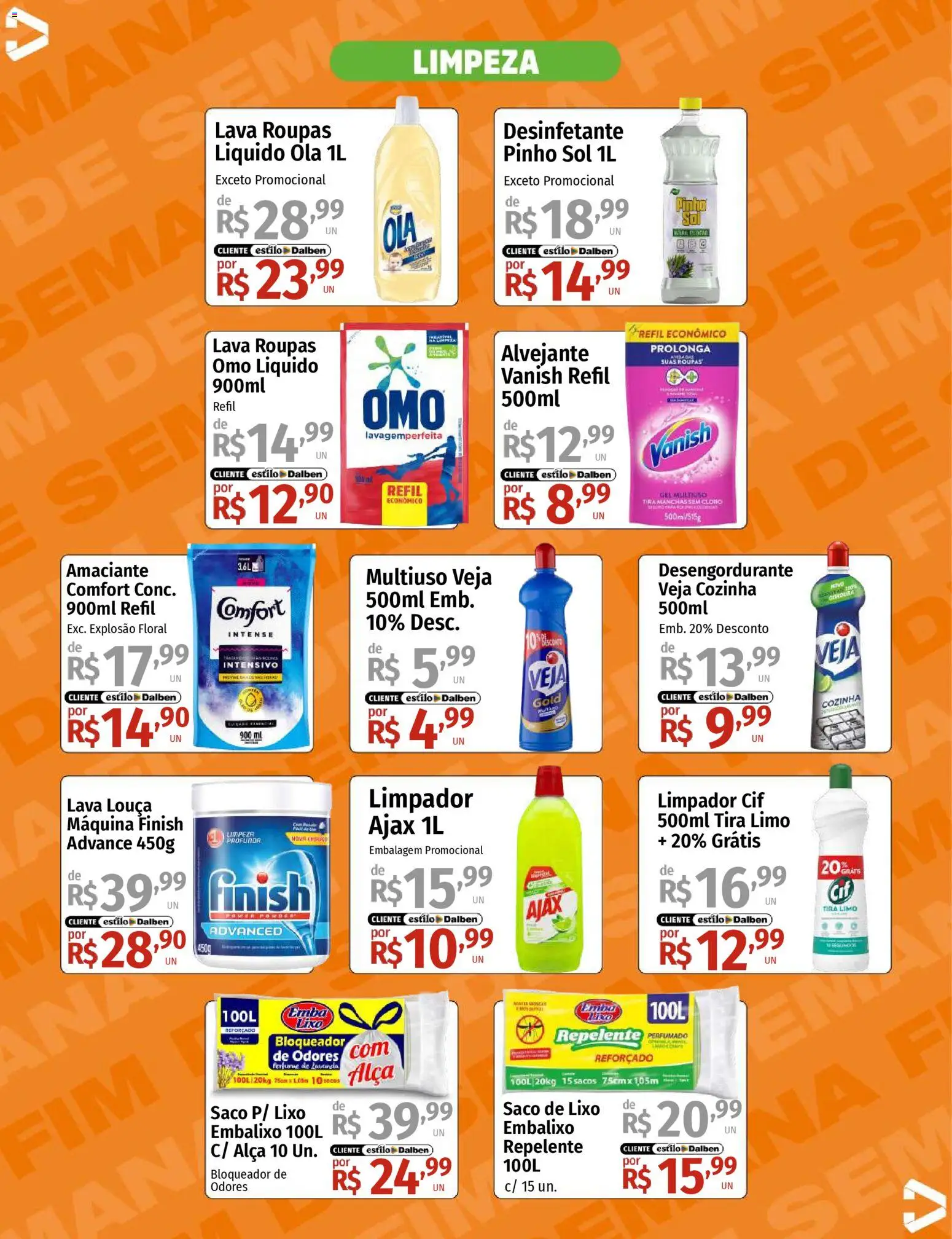 Supermercado Dalben Folheto - válido de 20.02.2026 | Página: 13 | Produtos: Alvejante, Roupas, Repelente, Vanish