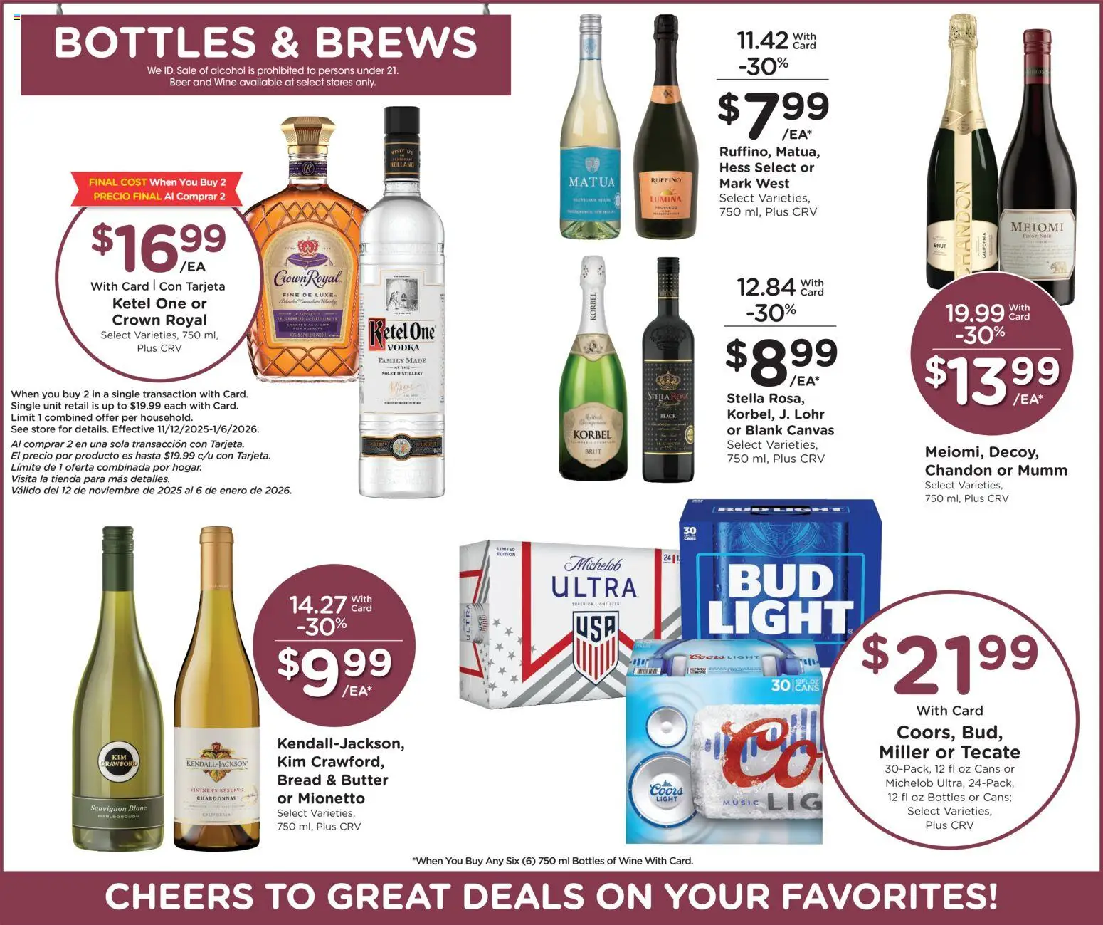 Ralphs Weekly Ad - valid from 28.11.2025 | Page: 7 | Products: Canvas, Bread, Wine, Beer