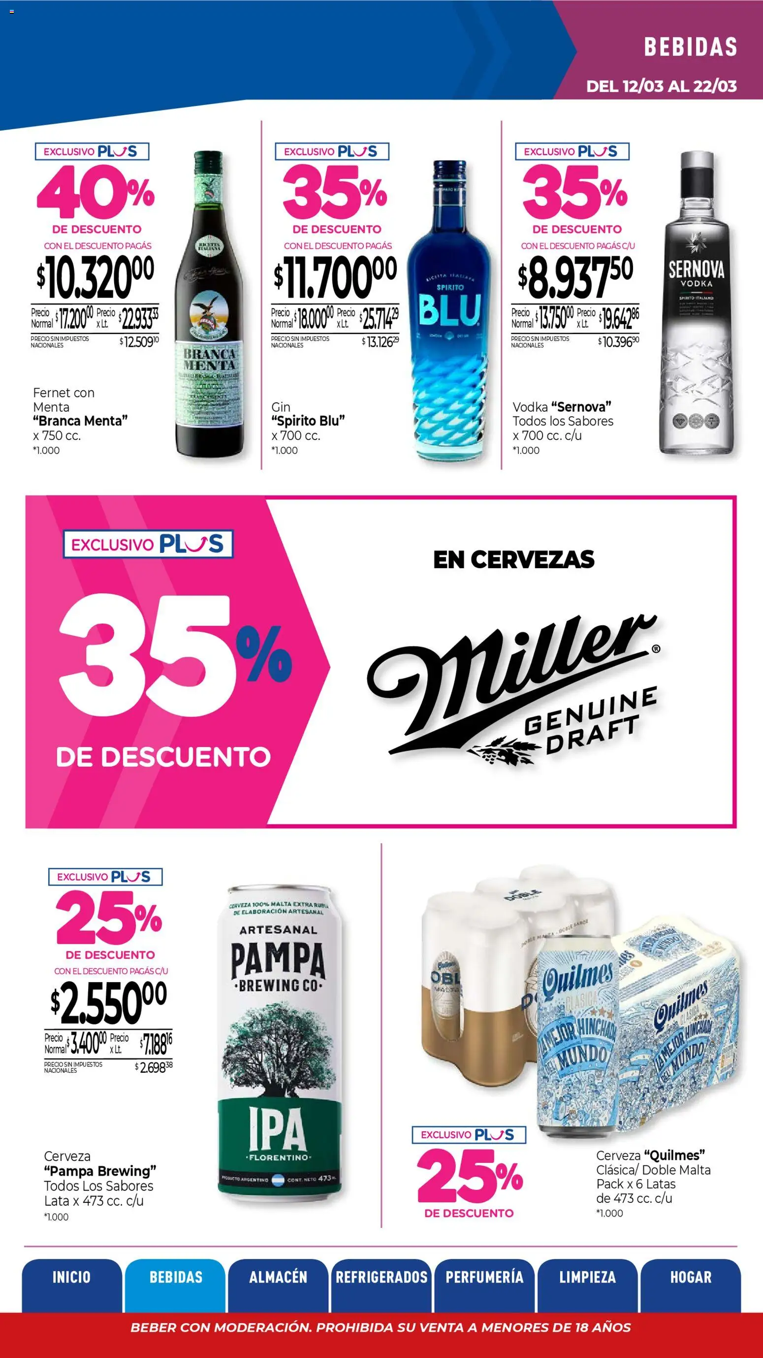 La Anonima catálogo │ válido desde el 13.03.2026 | Página: 5 | Productos: Vodka, Fernet, Cerveza