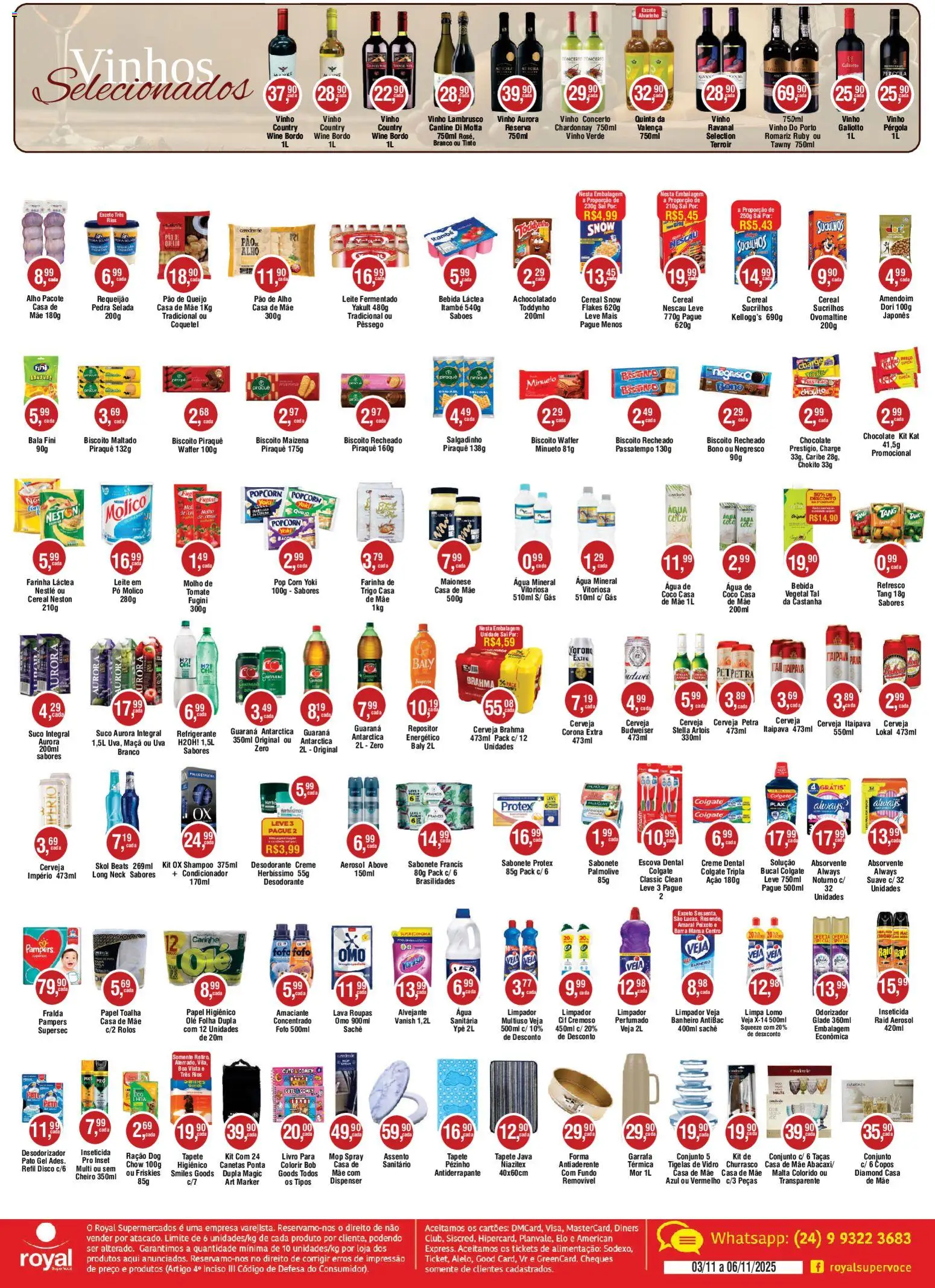 Royal Supermercados Folheto - válido de 03.11.2025 | Página: 2 | Produtos: Papel toalha, Queijo, Vinho, Papel higiênico