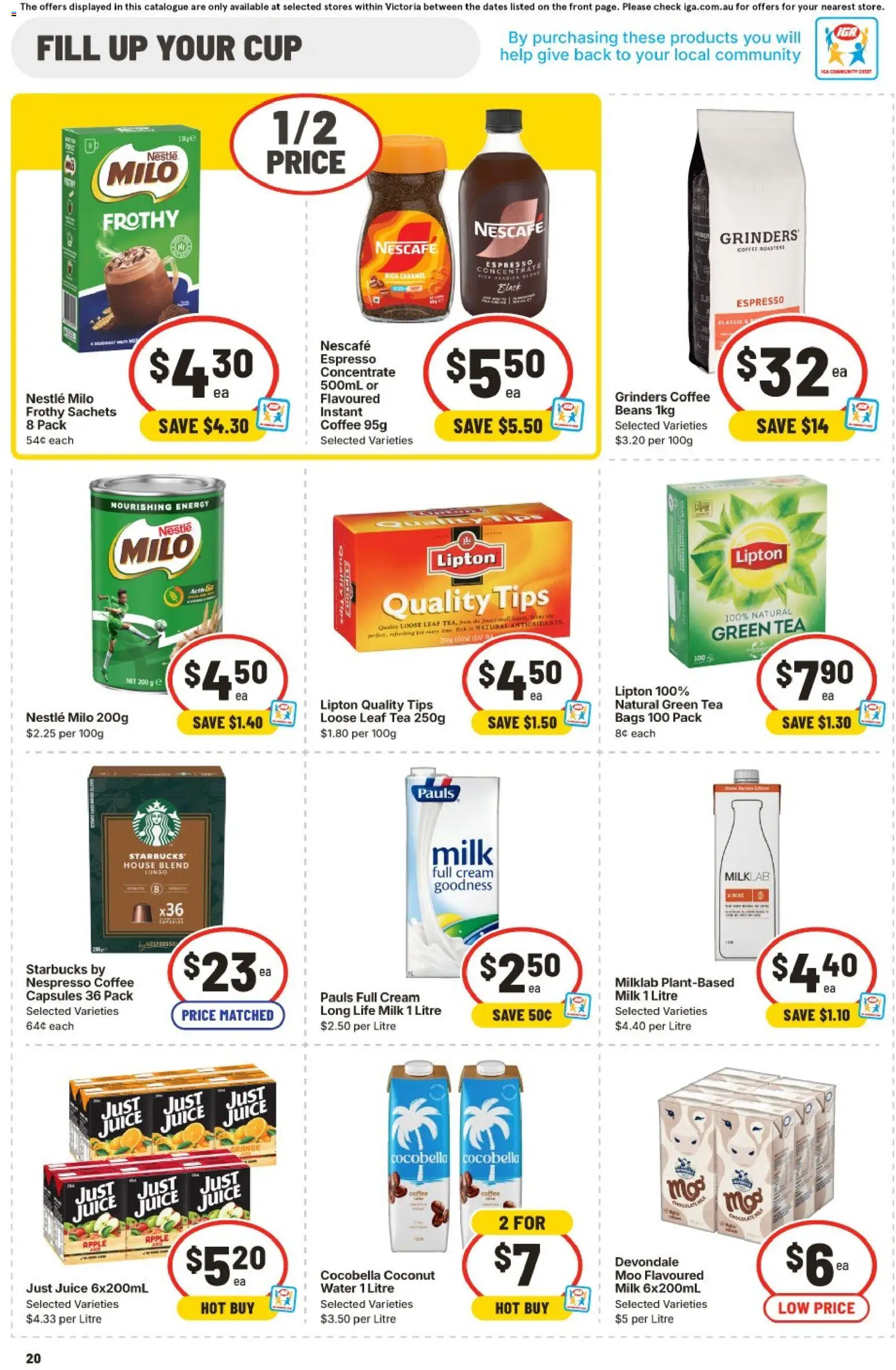 IGA catalogue - valid from 11.03.2026 | Page: 19 | Products: Milk, Coffee, Tea, Water