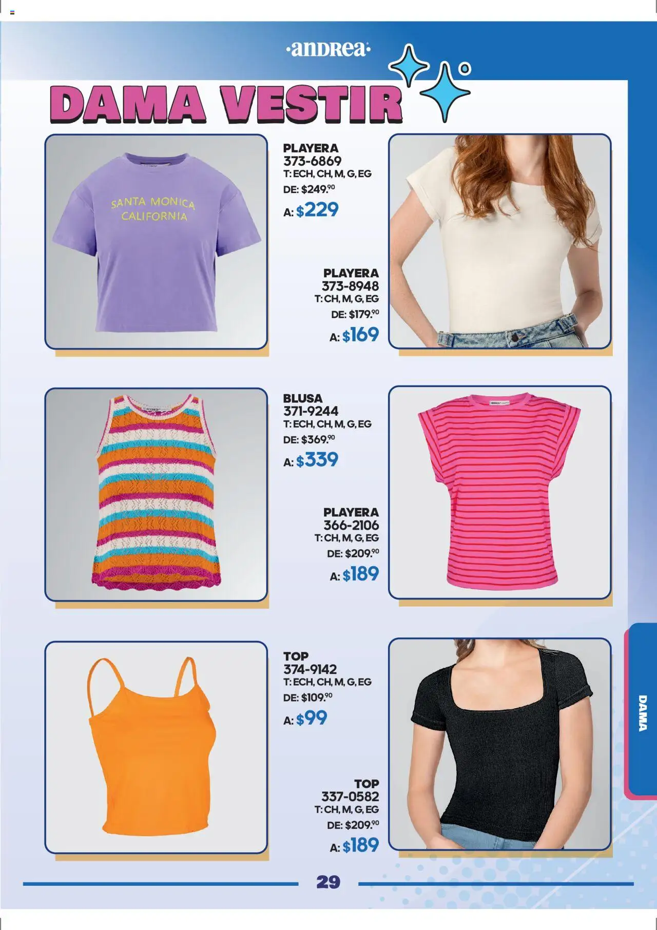 Nuevas ofertas de Andrea válidas en toda la República Mexicana desde el 28.09.2025. ¡Encuentra las mejores ofertas en Andrea - Catálogo Andrea Fest! | Página: 29 | Productos: Blusa, Playera