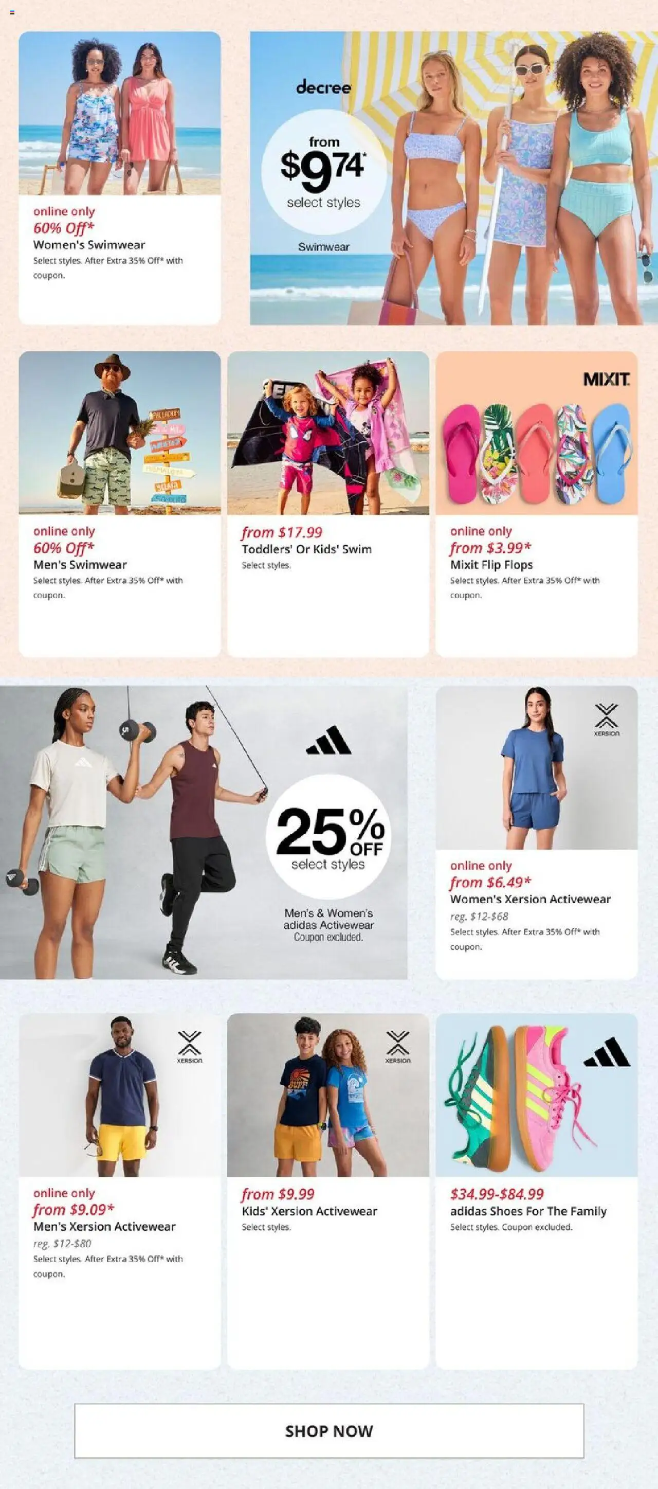 JCPenney Weekly Ad - valid from 16.06.2025 | Page: 6 | Products: Swimwear, Flops