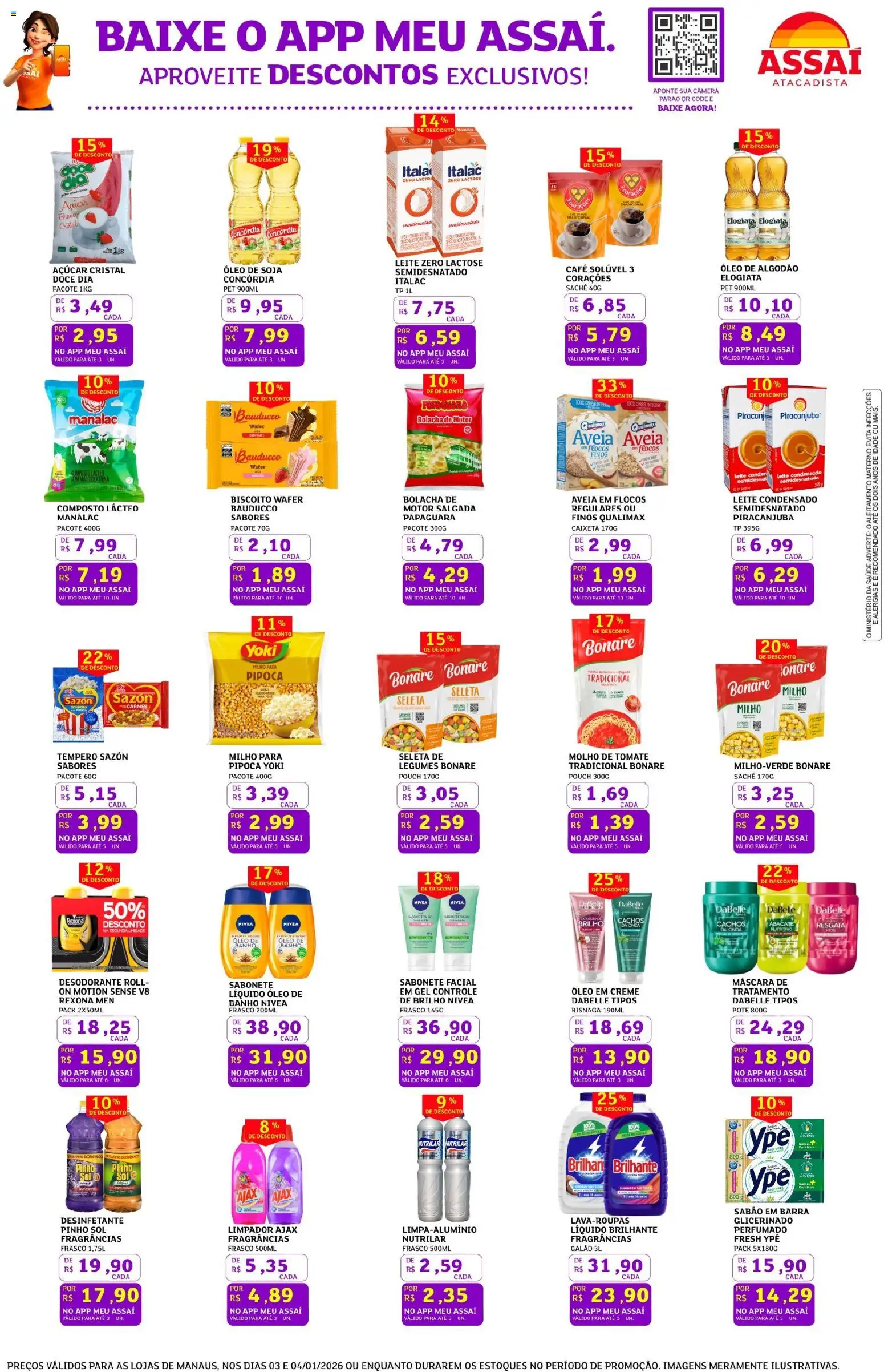 Assaí Atacadista Folheto - válido de 03.01.2026 | Página: 3 | Produtos: Óleo, Desinfetante, Soja, Pipoca