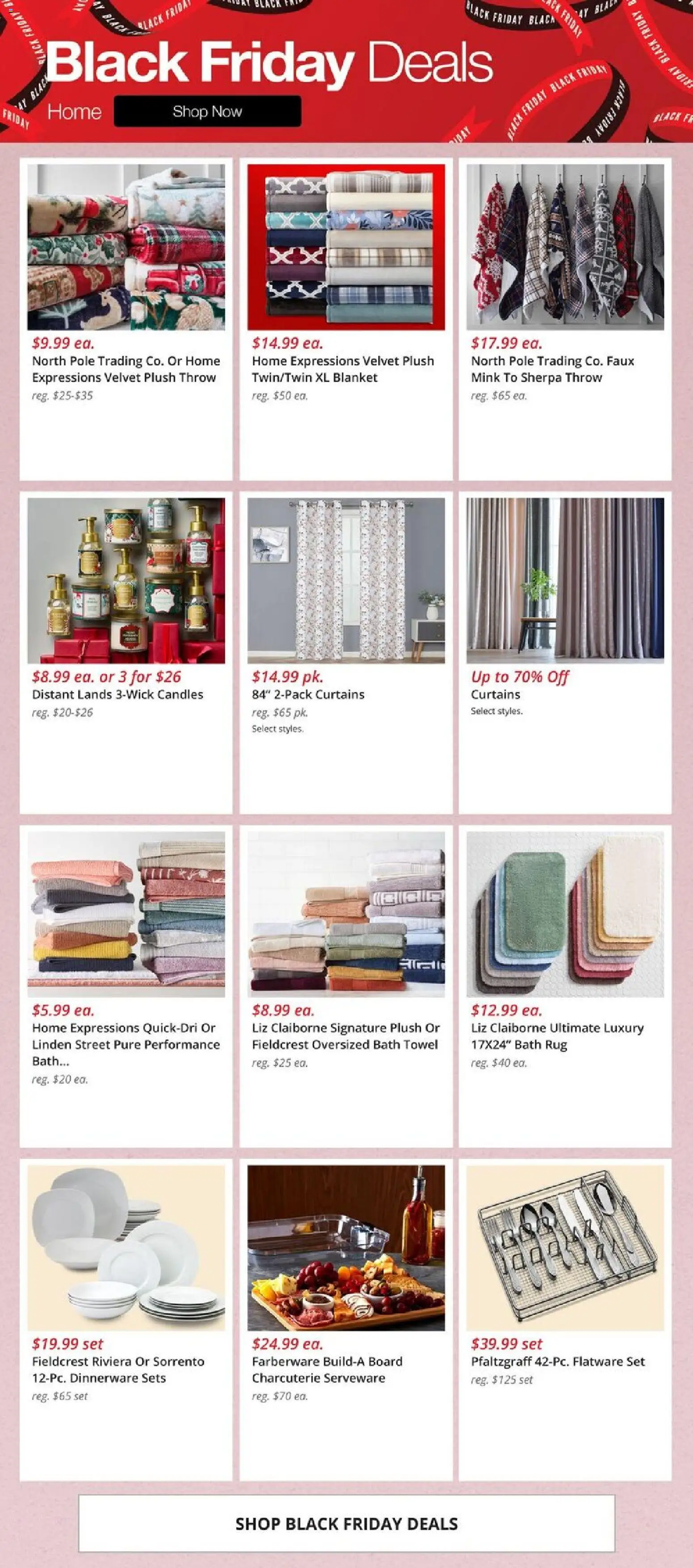 JCPenney Black Friday Home Deals - valid from 07.11.2025 | Page: 5 | Products: Blanket, Bath