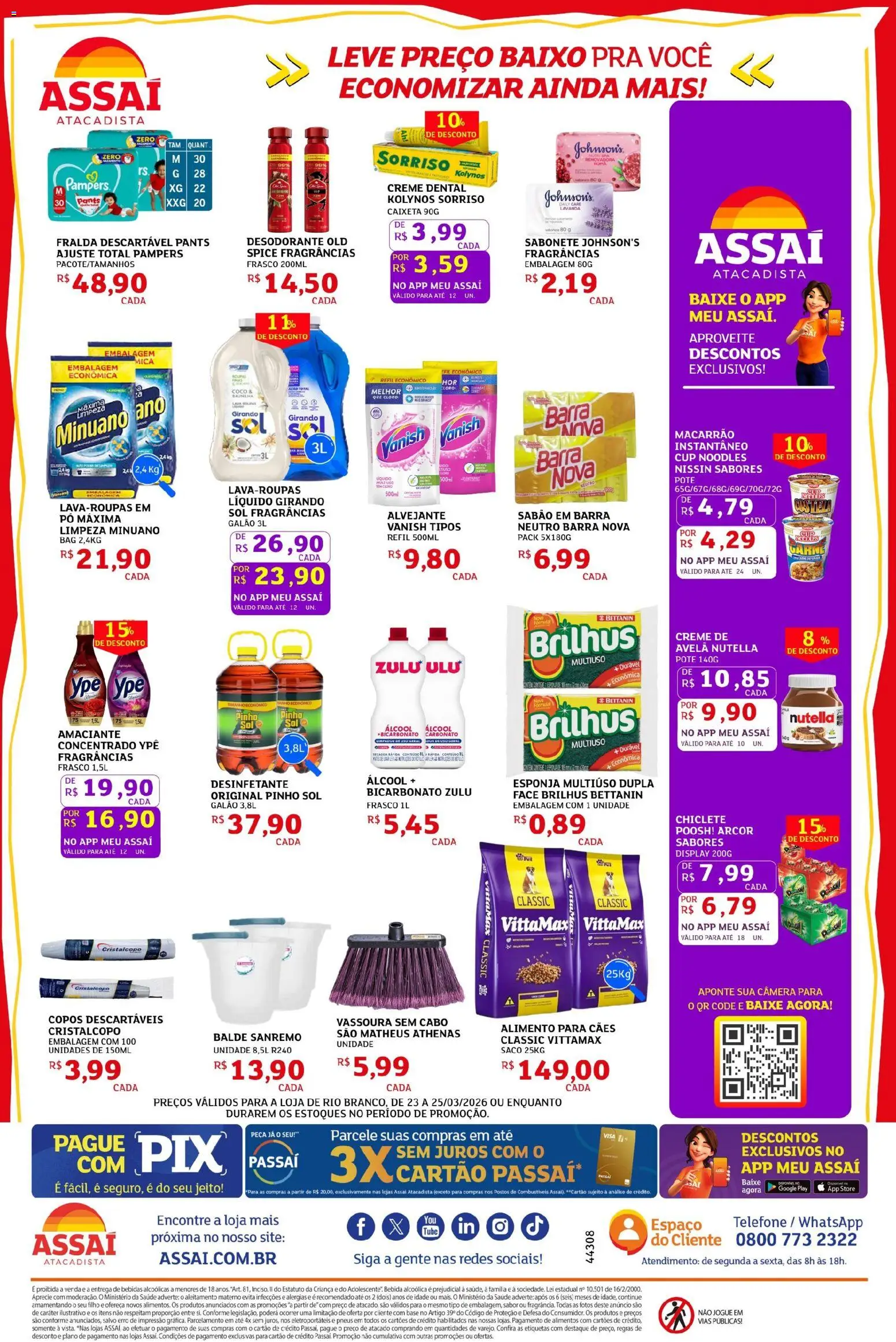 Assaí Atacadista Folheto - válido de 23.03.2026 | Página: 2 | Produtos: Pneus, Macarrão, Roupas, Cabo