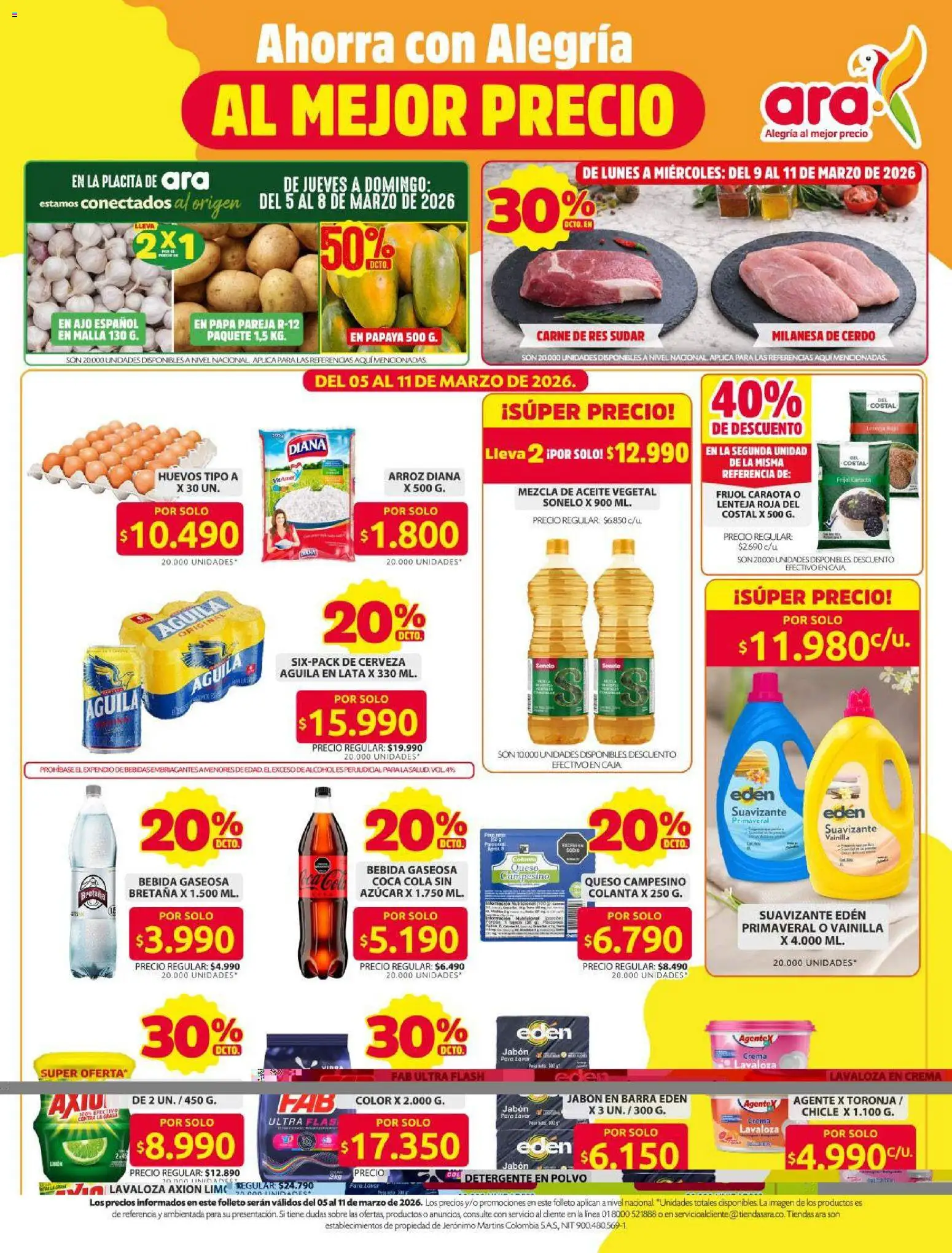 Ara revista - valida desde el 24.02.2026 | Página: 3 | Productos: Arroz, Crema, Huevos, Aceite