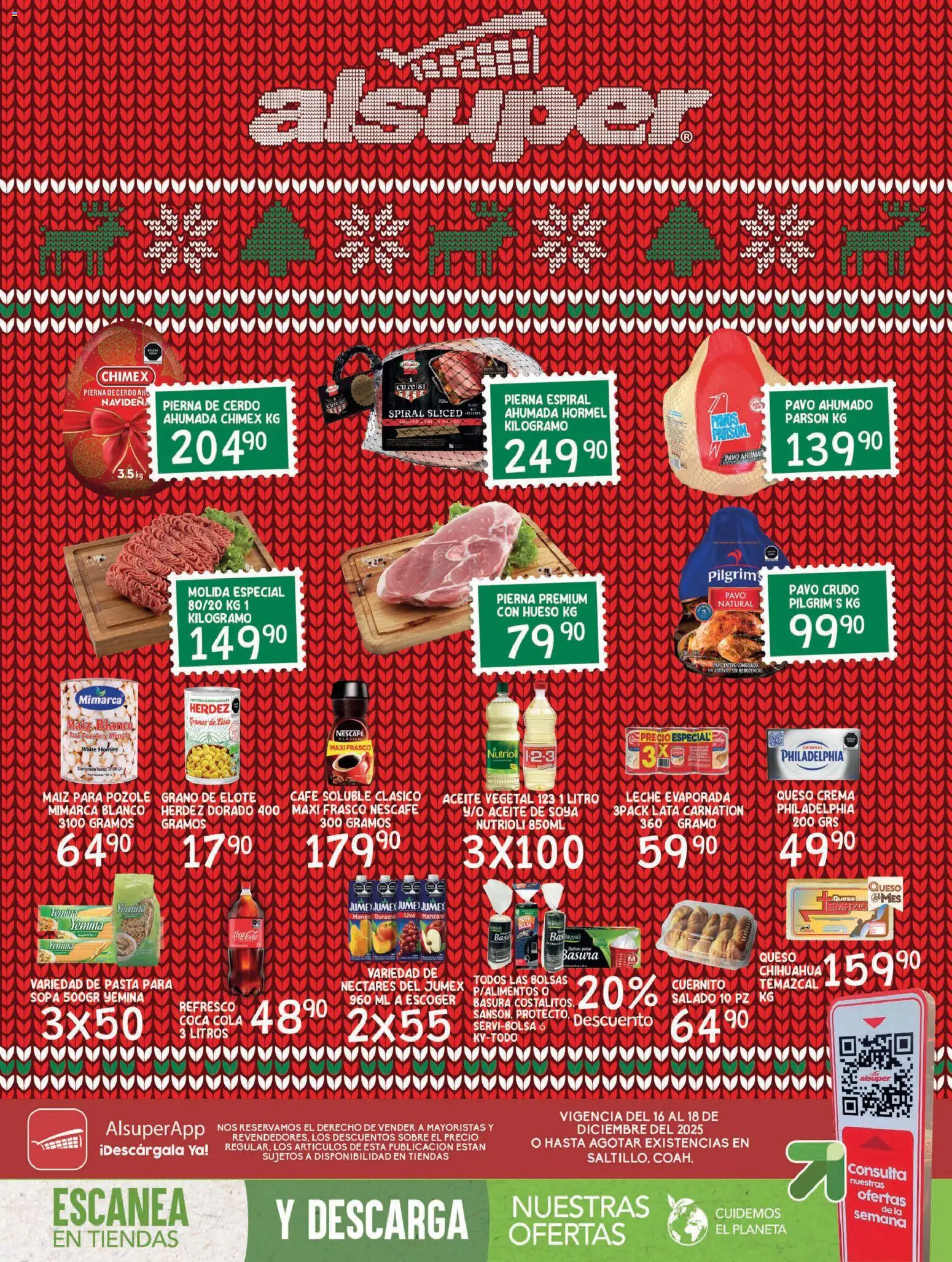 Nuevas ofertas de Alsuper válidas en toda la República Mexicana desde el 16.12.2025. ¡Encuentra las mejores ofertas en Alsuper folleto Saltillo! | Página: 1 | Productos: Leche, Queso, Café, Uva