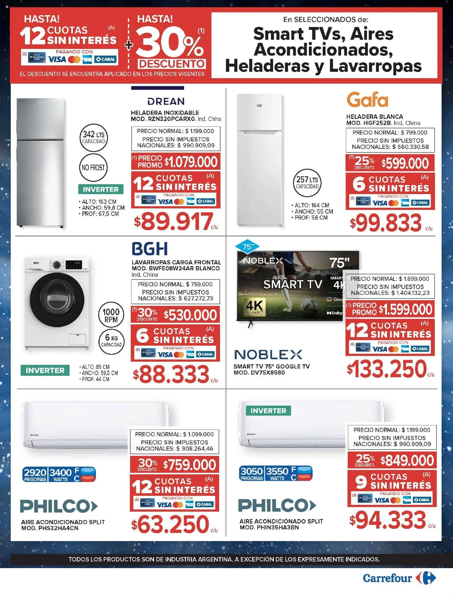 Carrefour ofertas │ válido desde el 03.02.2026 | Página: 28 | Productos: Aire acondicionado, Lavarropas, Heladera