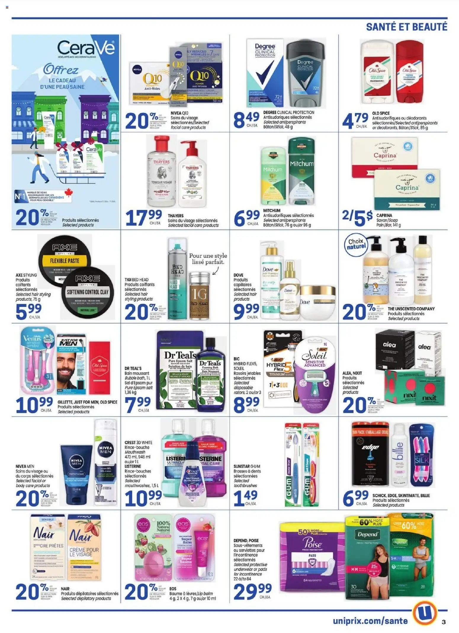 Uniprix flyer valid from 04.12.2025 | Page: 3 | Products: Mouthwash, Bed, Bath, Underwear