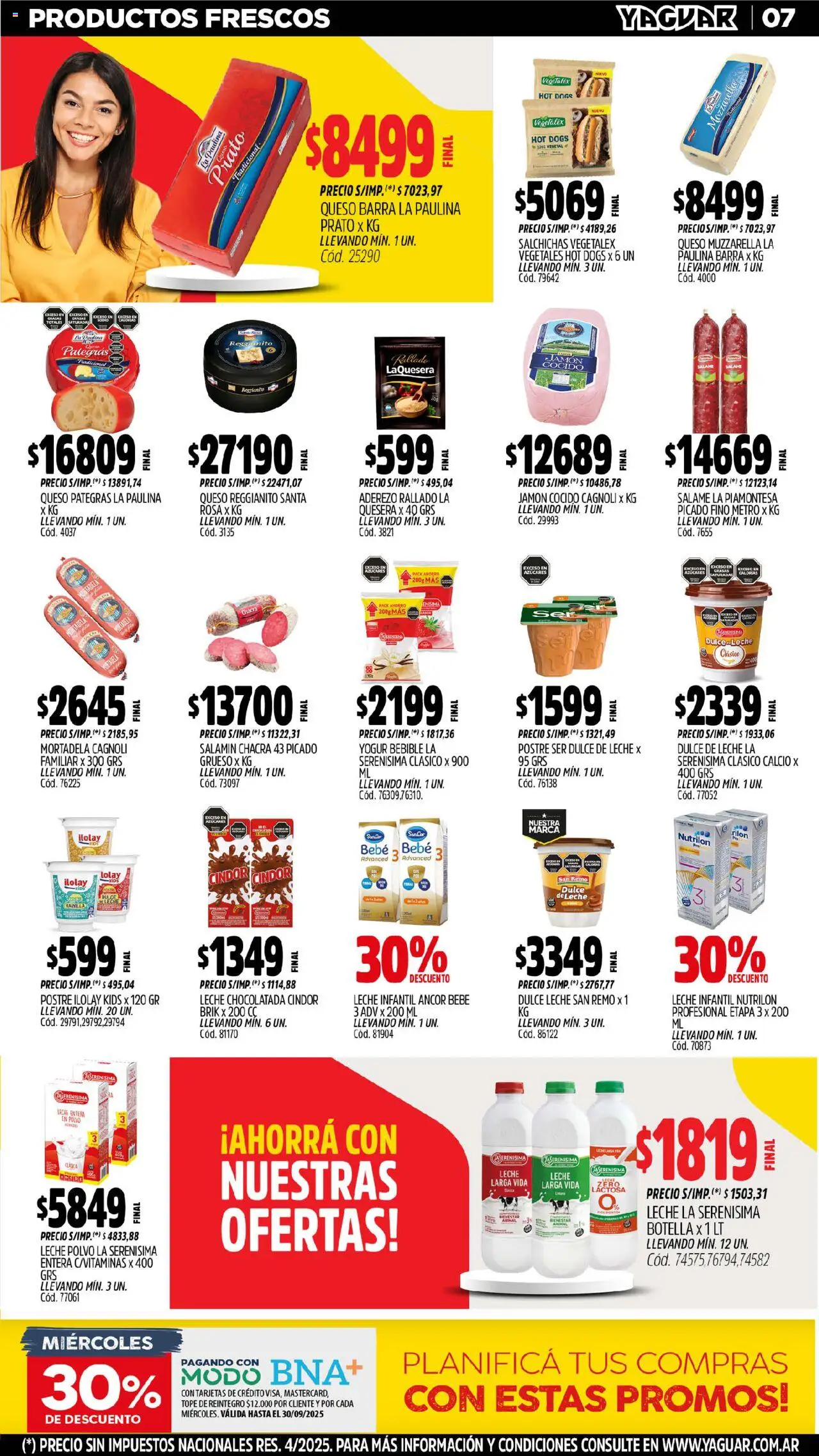 Yaguar - Mar del Plata │ válido desde el 15.09.2025 | Página: 7 | Productos: Botella, Aderezo, Yogur, Salame