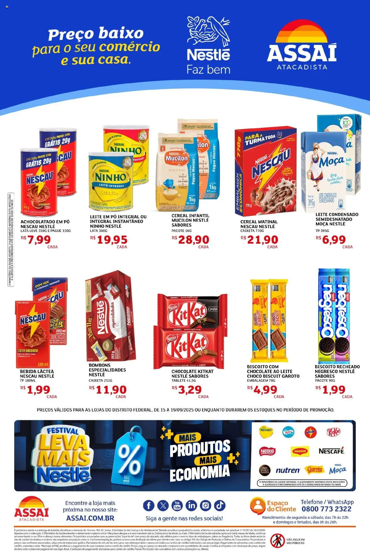 Assaí Atacadista Folheto - válido de 15.09.2025 | Página: 4 | Produtos: Achocolatado, Bebida, Leite condensado, Leite em pó