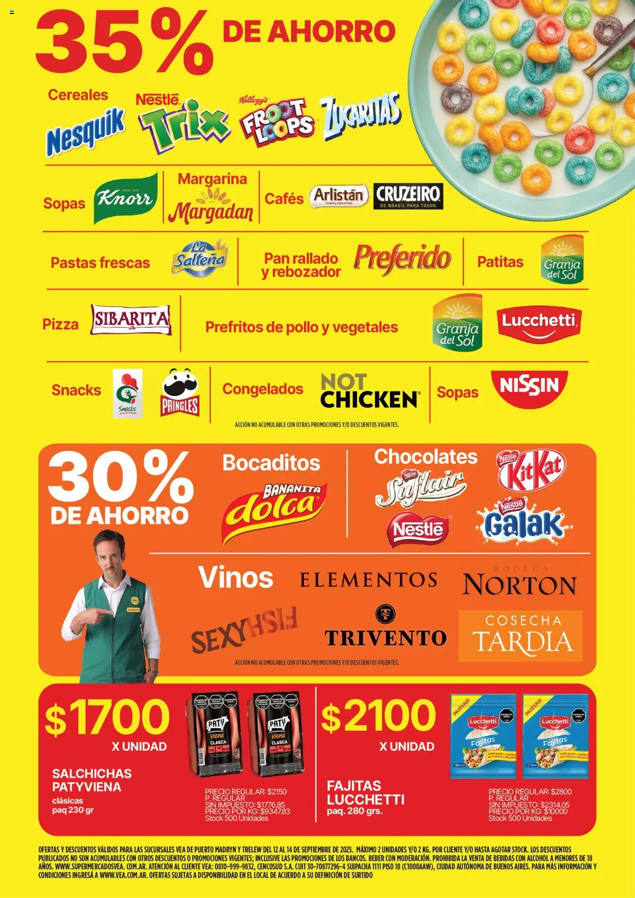 Vea - Oferta fin de semana | Chubut │ válido desde el 12.09.2025 | Página: 5 | Productos: Pollo, Pan, Pizza, Margarina