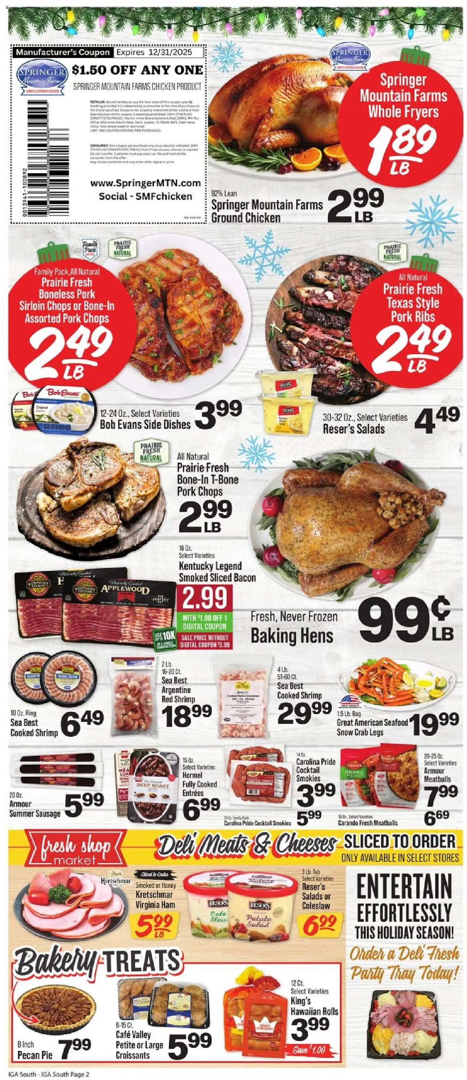 IGA Weekly Ad - valid from 17.12.2025 | Page: 3 | Products: Ring, Seafood, Pecan Pie, Bag