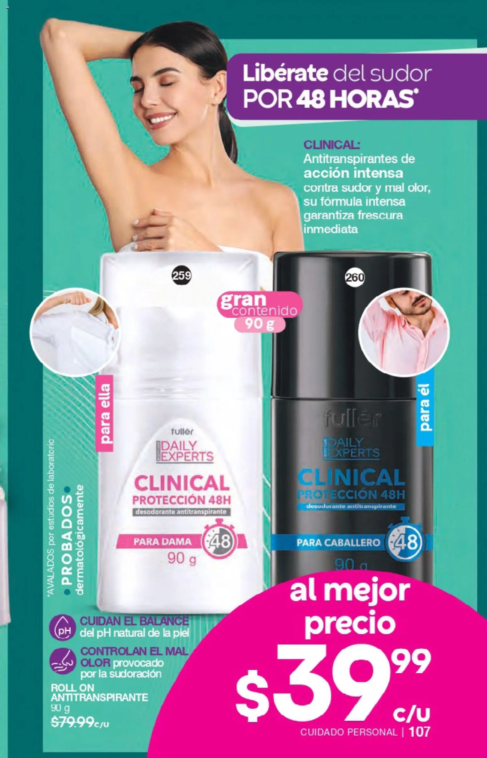 Nuevas ofertas de Fuller válidas en toda la República Mexicana desde el 04.02.2026. ¡Encuentra las mejores ofertas en Fuller campaña 22 2026! | Página: 109 | Productos: Desodorante, Antitranspirante