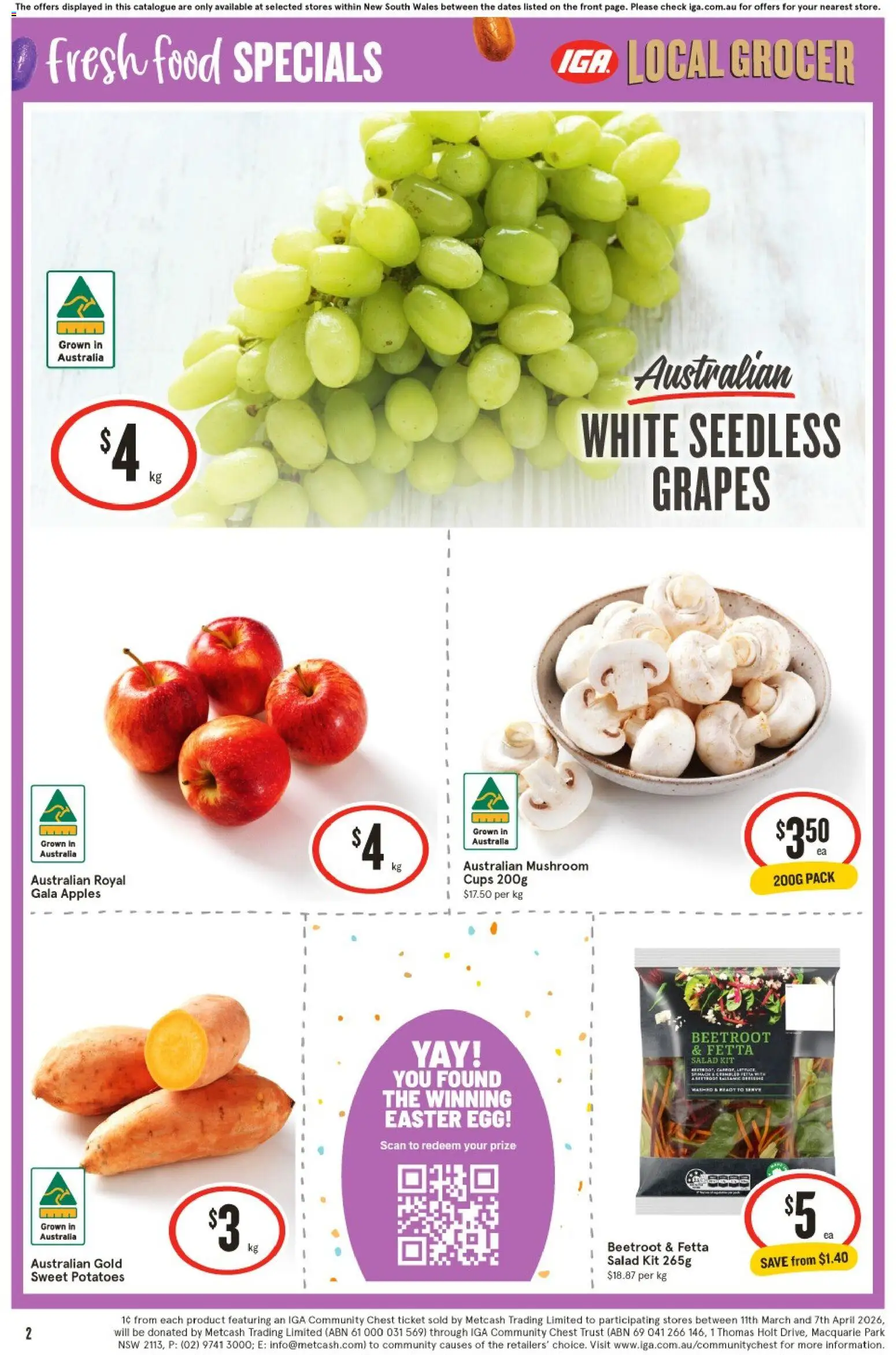 IGA catalogue - valid from 25.03.2026 | Page: 2 | Products: Salad, Potatoes, Beetroot, Grapes