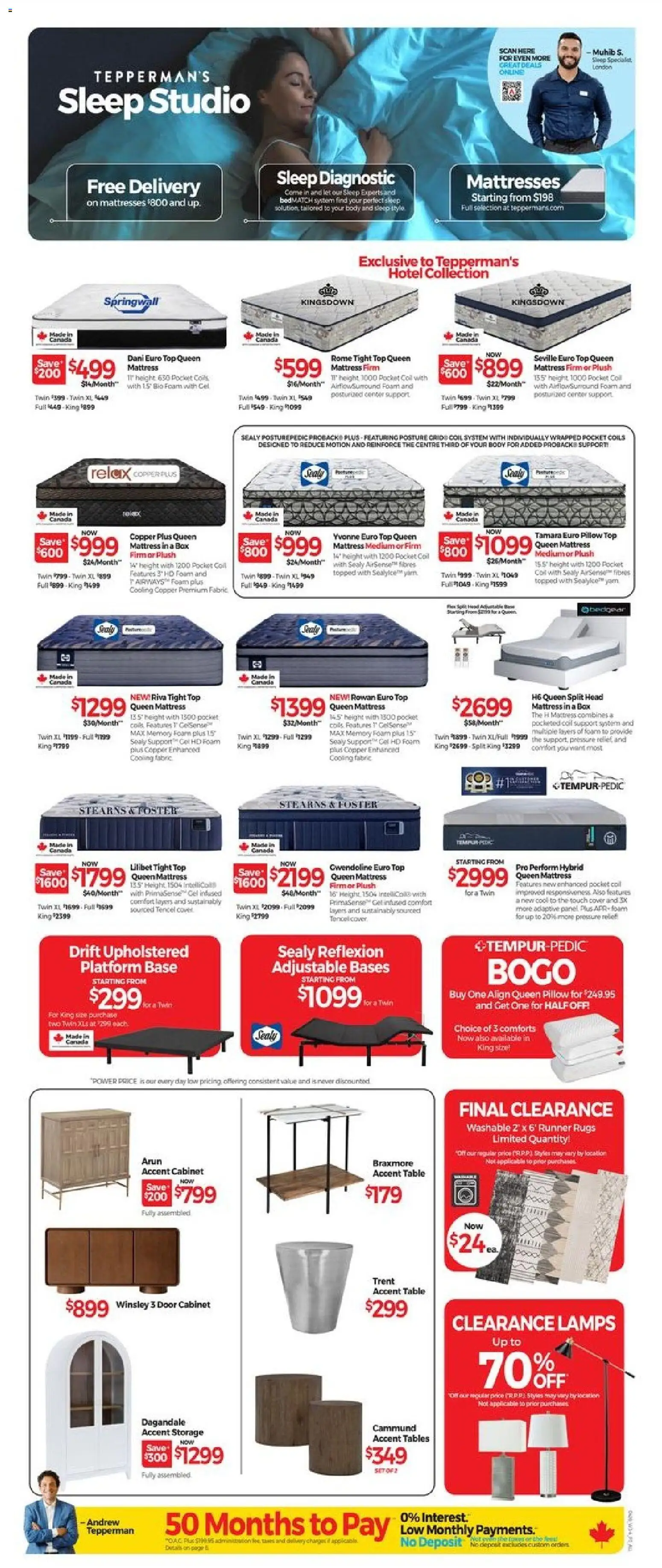 Tepperman's flyer valid from 17.04.2026 | Page: 6 | Products: Mattress, Pillow, Table, Cabinet