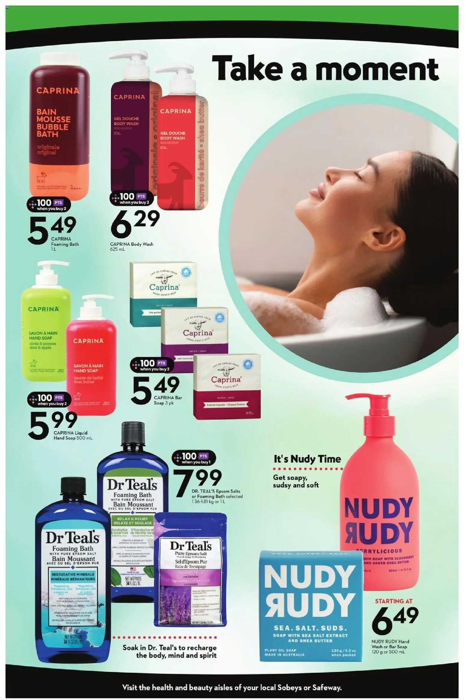 Sobeys flyer valid from 12.02.2026 | Page: 5 | Products: Soap, Body wash, Bath, Butter