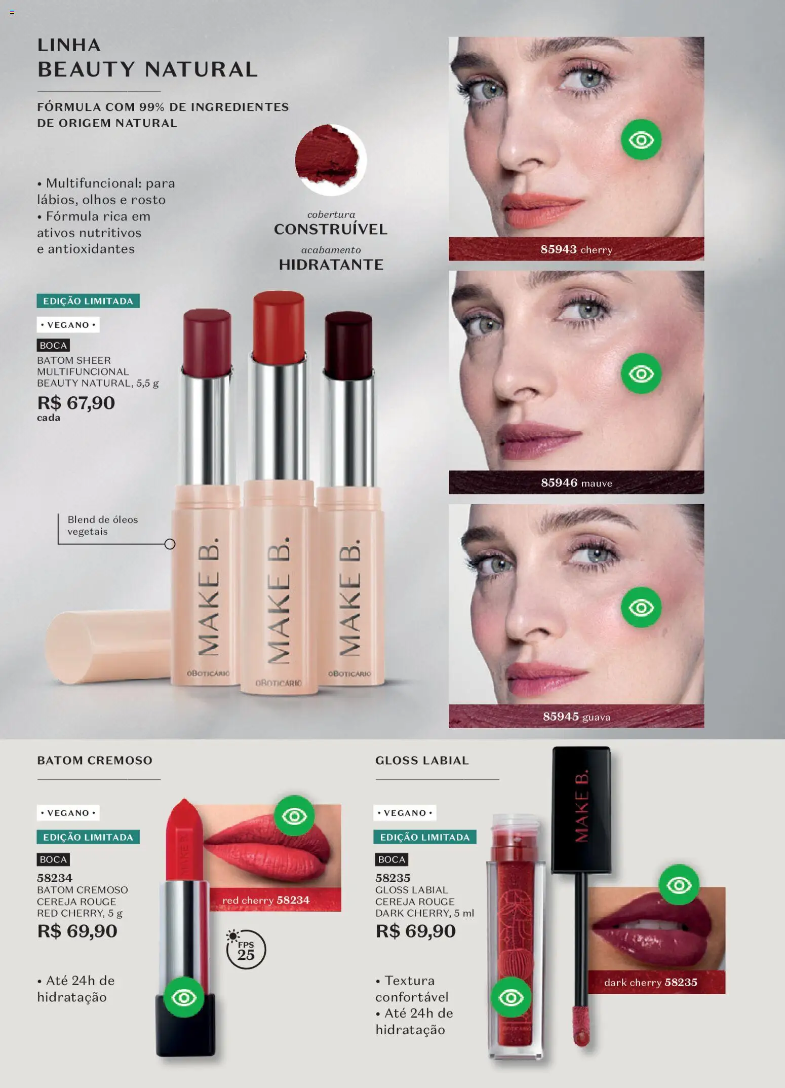 O Boticário Folheto - válido de 26.12.2025 | Página: 132 | Produtos: Cereja, Batom, Gloss labial, Multifuncional