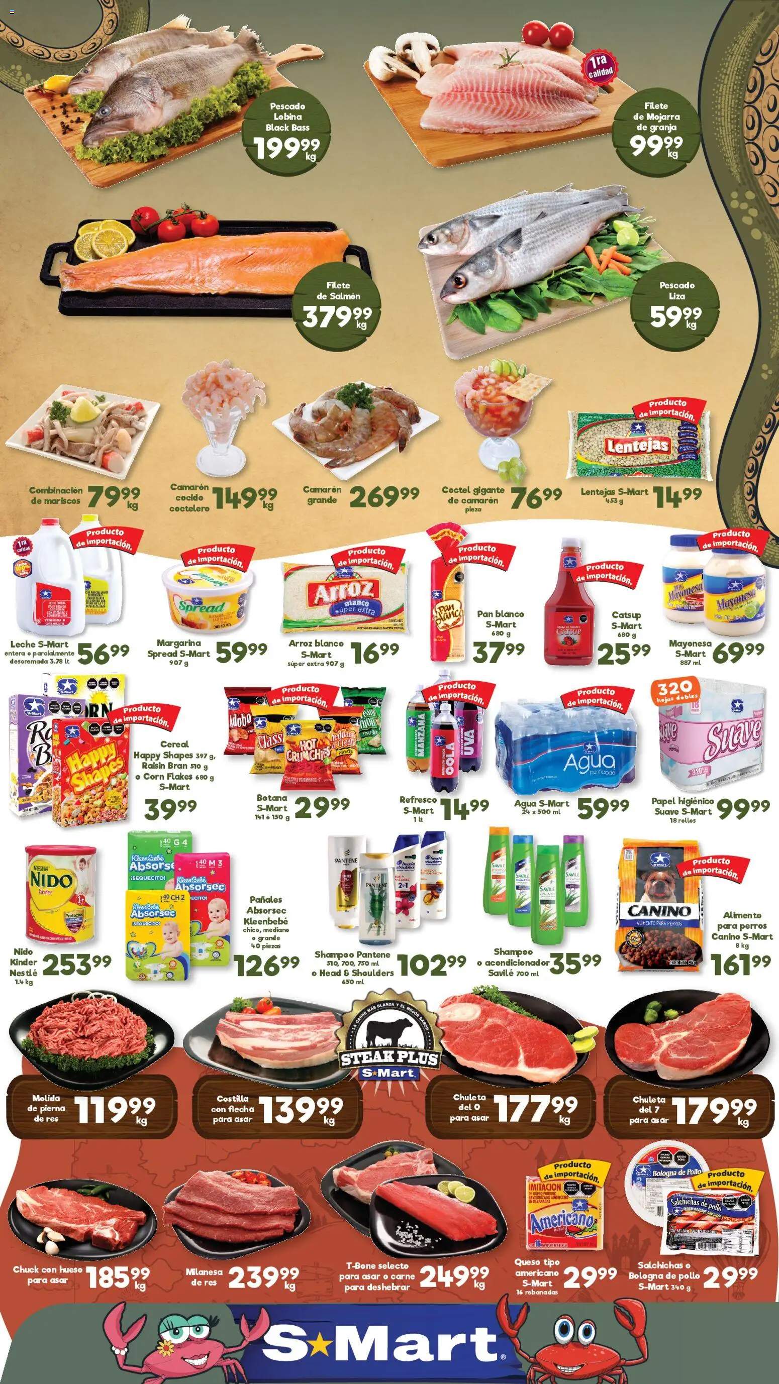 Nuevas ofertas de S-Mart válidas en toda la República Mexicana desde el 13.03.2026. ¡Encuentra las mejores ofertas en S-Mart folleto Juárez! | Página: 1 | Productos: Lentejas, Mayonesa, Catsup, Papel higiénico