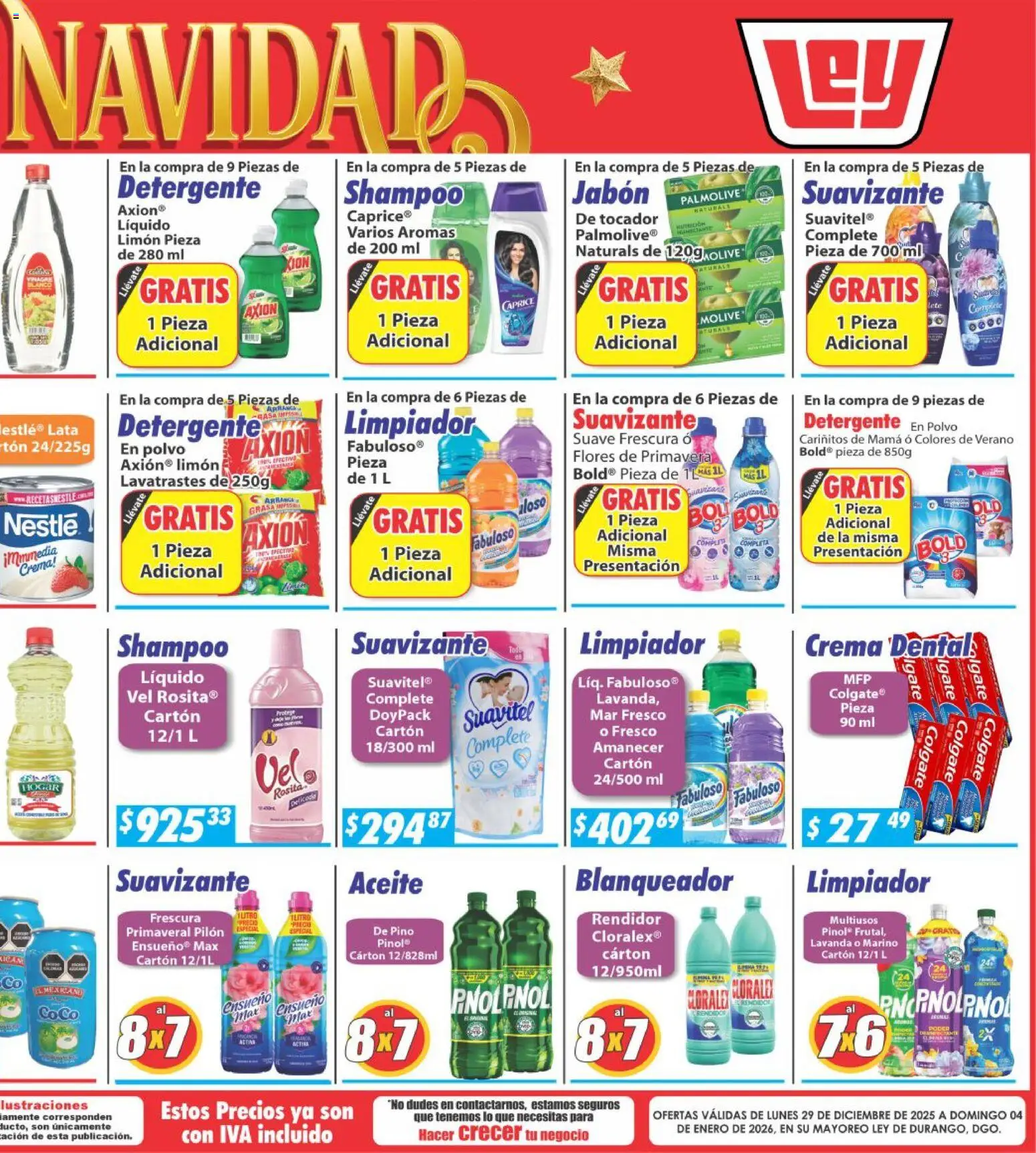 Nuevas ofertas de Casa Ley válidas en toda la República Mexicana desde el 29.12.2025. ¡Encuentra las mejores ofertas en Casa Ley folleto Durango! | Página: 5 | Productos: Crema, Limón, Limpiador, Polvo
