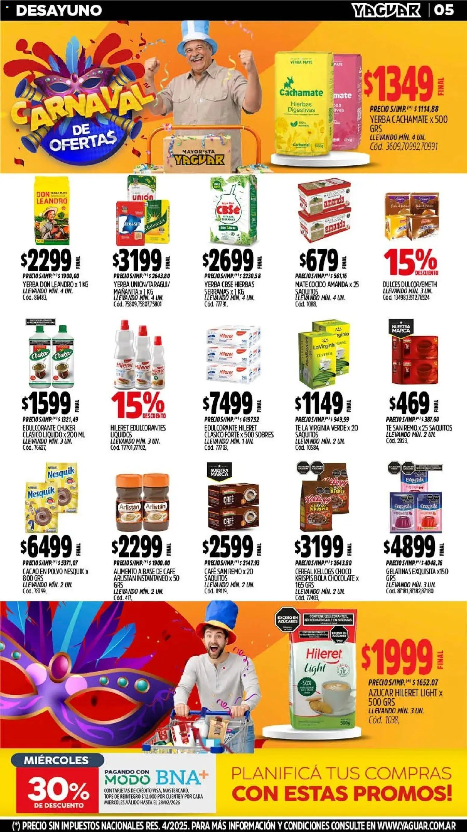 Yaguar - Oferta Semanal Chaco │ válido desde el 09.02.2026 | Página: 5 | Productos: Azucar, Polvo, Chocolate, Cacao