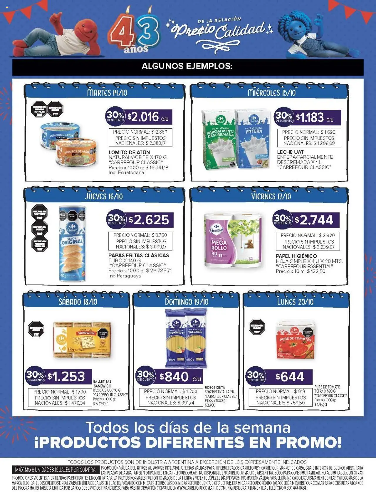 Carrefour ofertas │ válido desde el 14.10.2025 | Página: 10 | Productos: Teléfono, Banco, Atún, Pure de Tomate