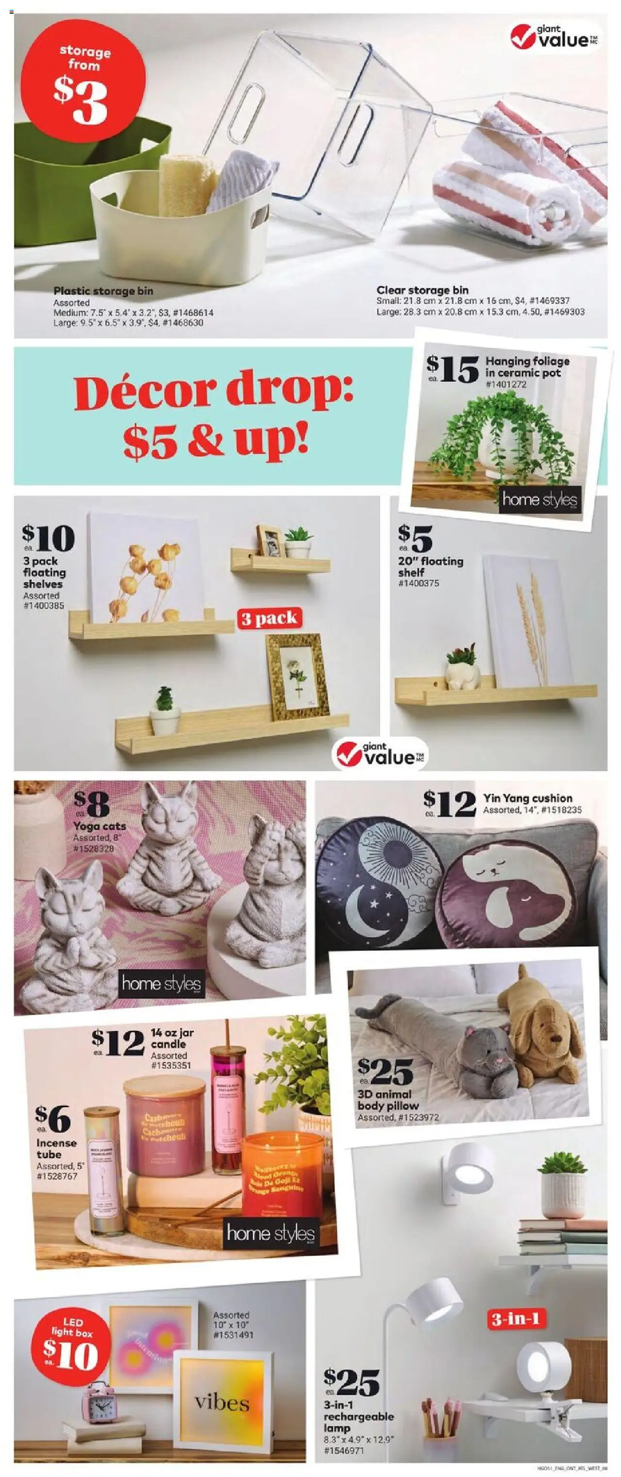 Giant Tiger flyer valid from 23.07.2025 | Page: 10 | Products: Pillow, Shelf, Box, Lamp