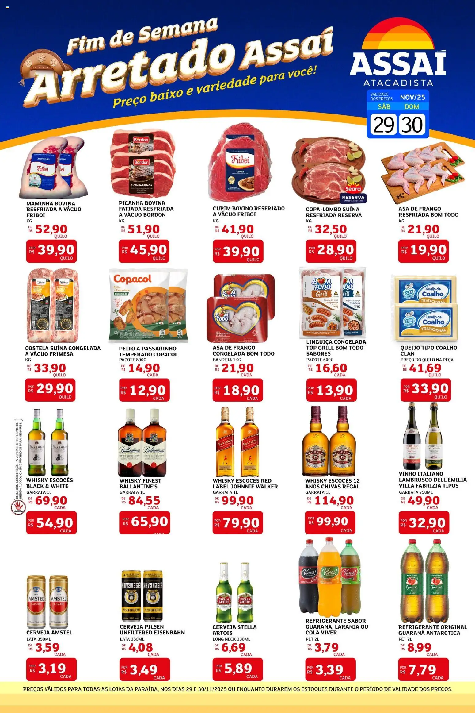 Assaí Atacadista Folheto - válido de 29.11.2025 | Página: 1 | Produtos: Vinho, Bandeja, Refrigerante, Frango