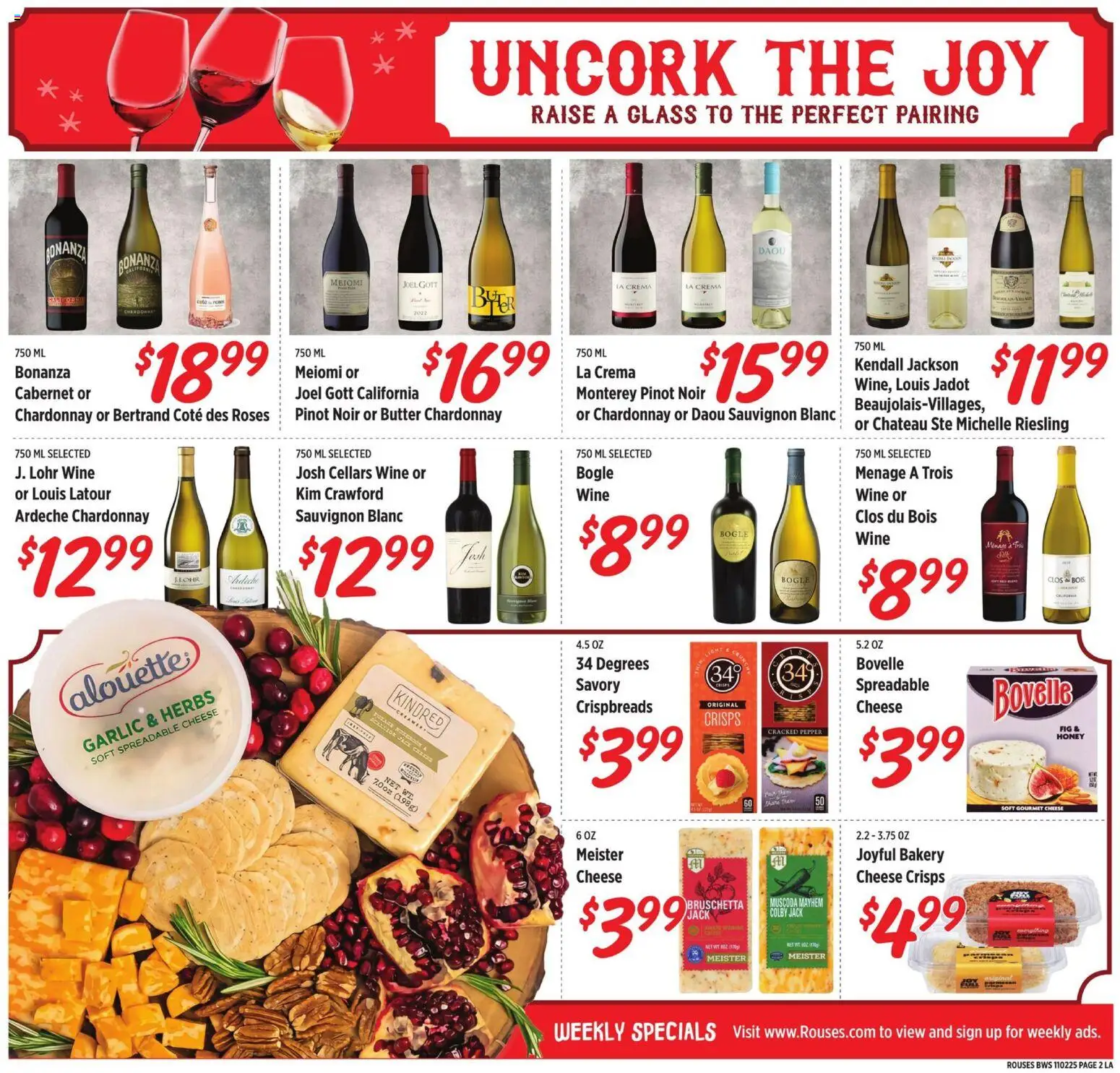 Rouses Alcohol Flyer - valid from 29.10.2025 | Page: 2 | Products: Bakery, Butter, Cheese, Garlic