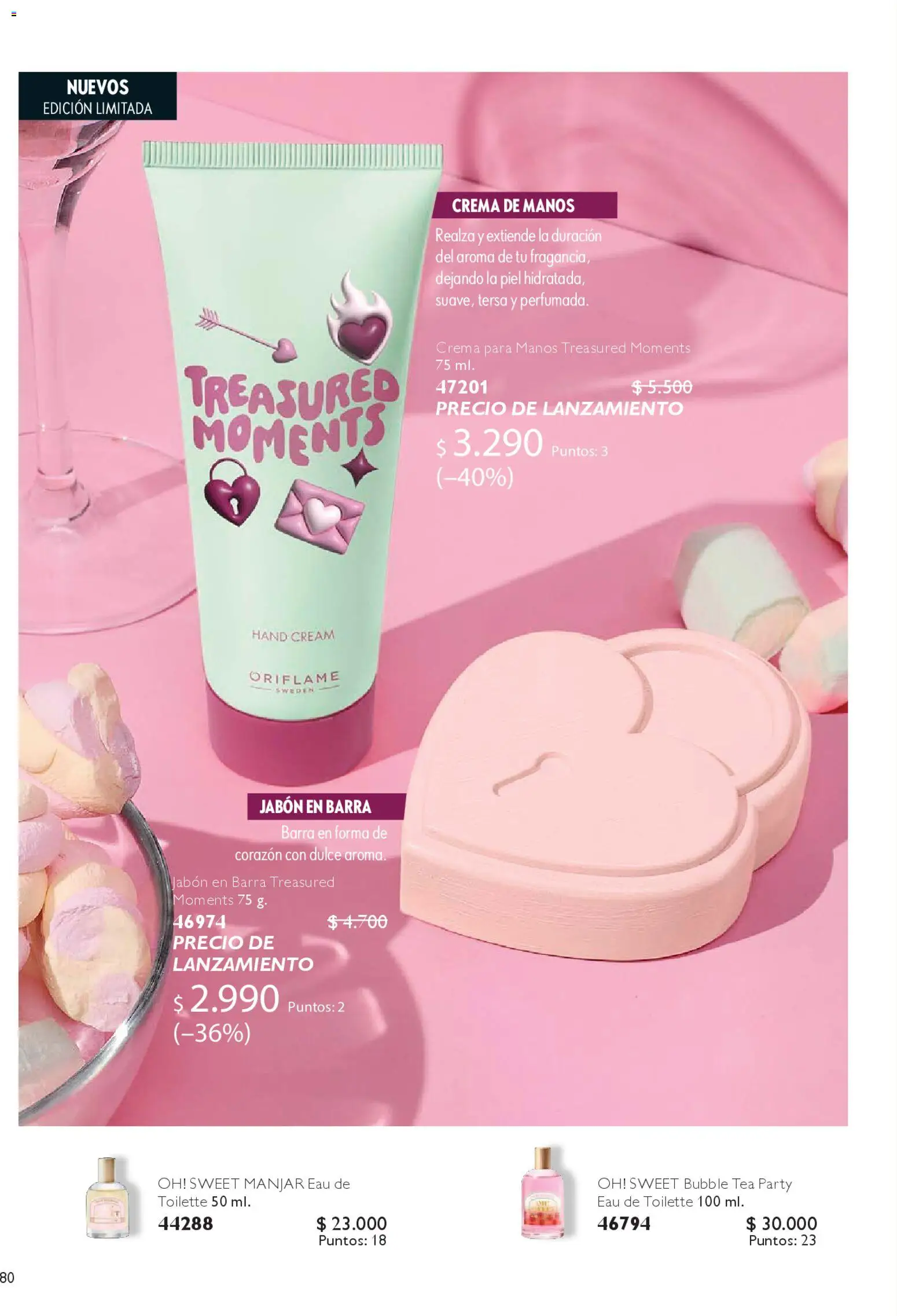 Oriflame catálogo │ válido desde el 14.02.2026 | Página: 80 | Productos: Eau de toilette, Crema de manos, Jabón, Manjar