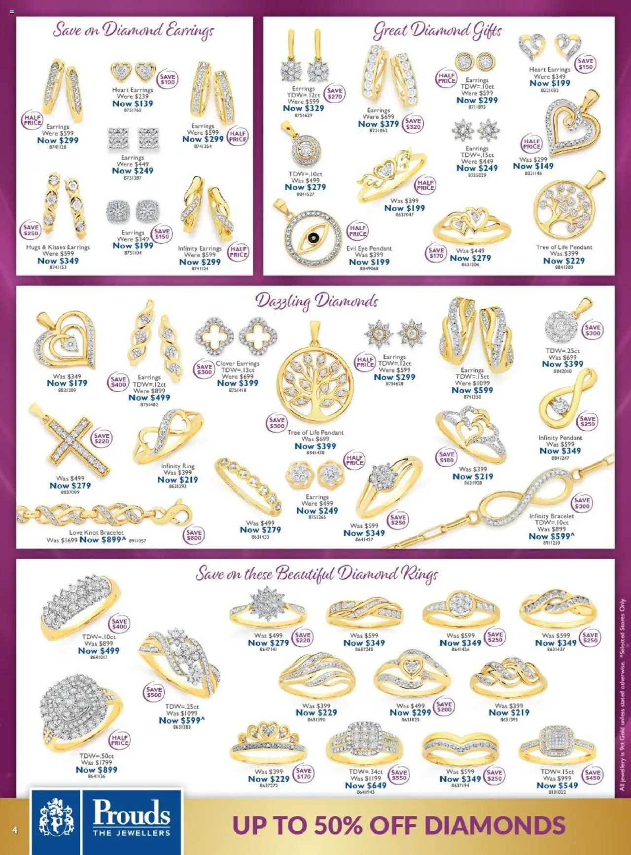 Prouds The Jewellers catalogue - valid from 30.06.2025 | Page: 4 | Products: Bracelet, Earrings, Jewellery, Pendant